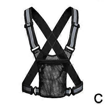 1 Pack Mesh Reflective Safety Vest with Large Pocket for Cycling Running Outdoor Activities Mat