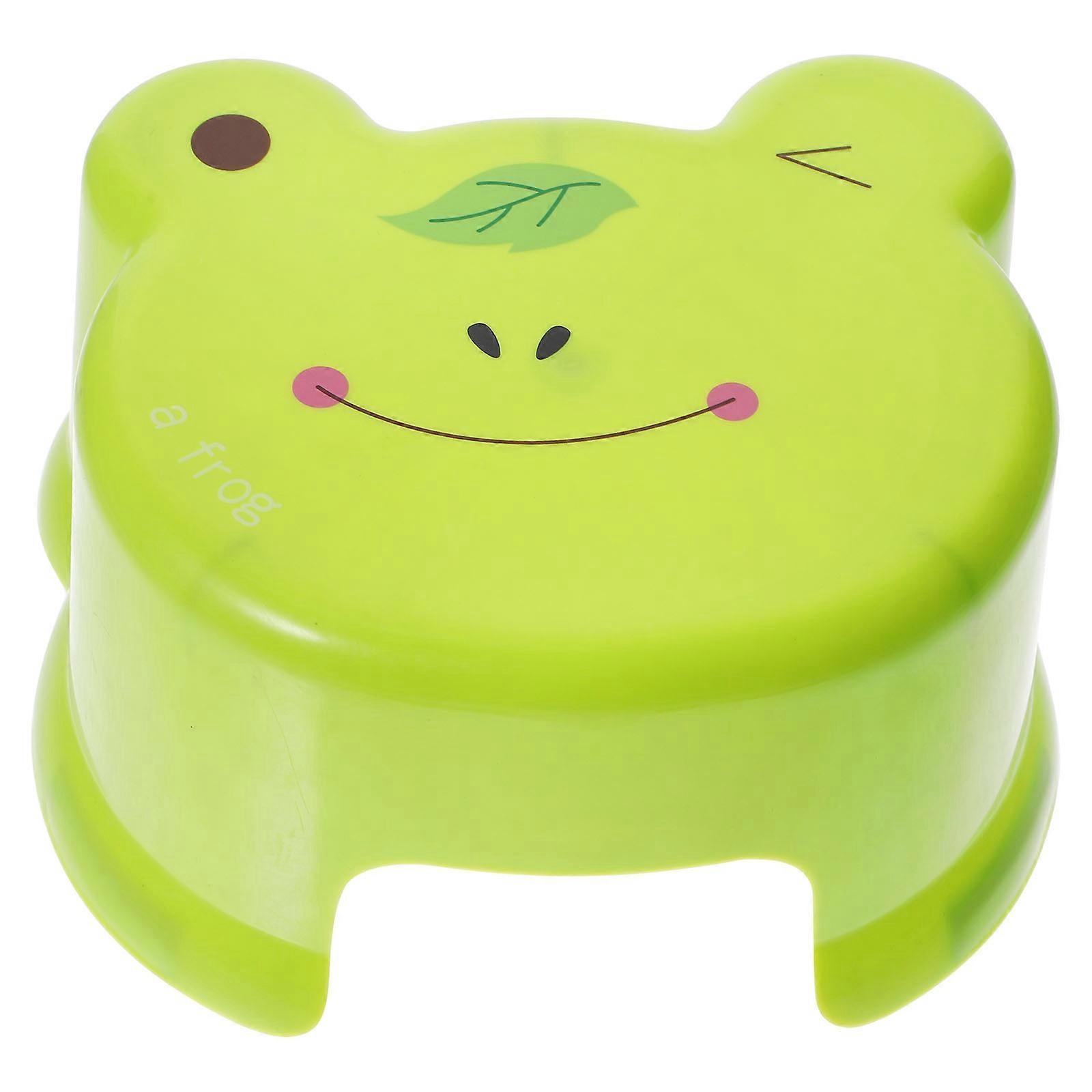 Cartoon Pattern Non Slip Portable Plastic Step Stool Stackable Thick Footrest for Bathroom Living Room Bedroom Use Easy to Move Design