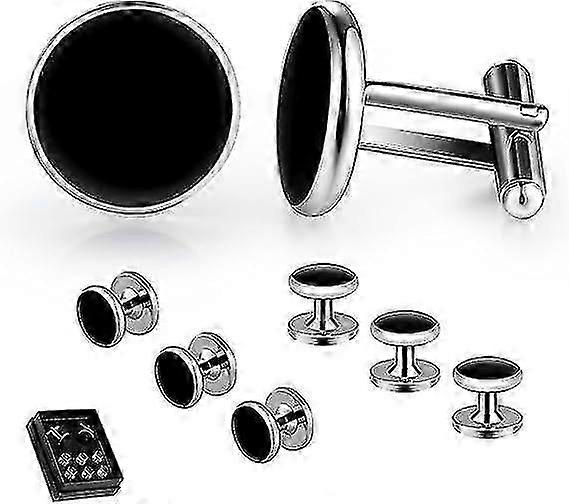 メンズ8ピースブラタキシードカフスボタン&シャツスタッズセット結婚式、ビジネスフォーマルイベント