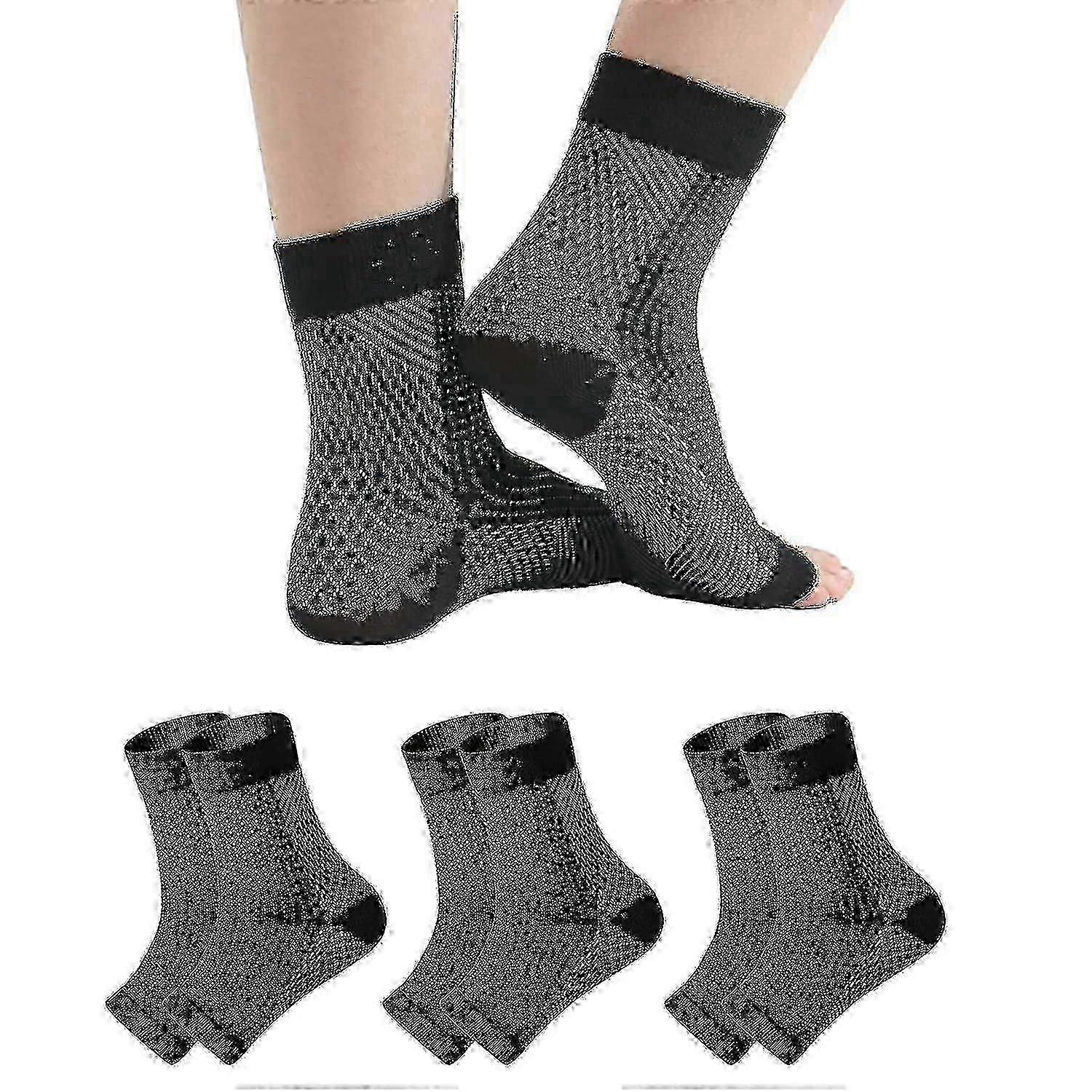 Neuropathy Foot Pain Relief Compression Socks 3 Pairs Tendon Support