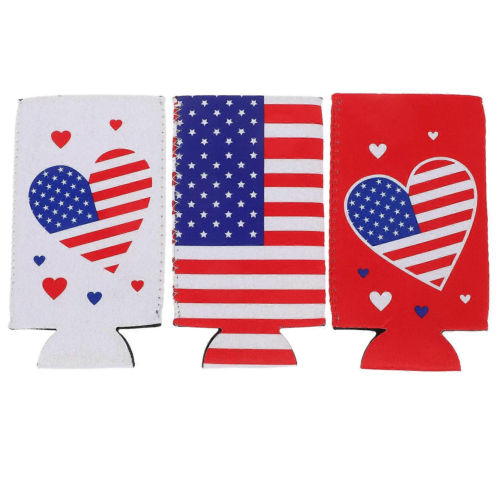 Independence Celebration Can Cooler, Versatile Insulated Cover for Various Bottle Sizes