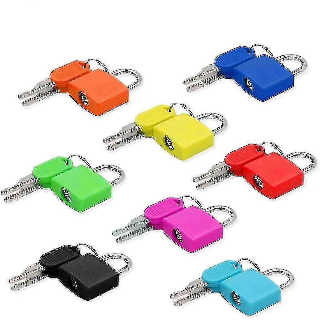 8pcs Small Padlocks with 2 Keys, Mini Key Padlock for Locker Lot