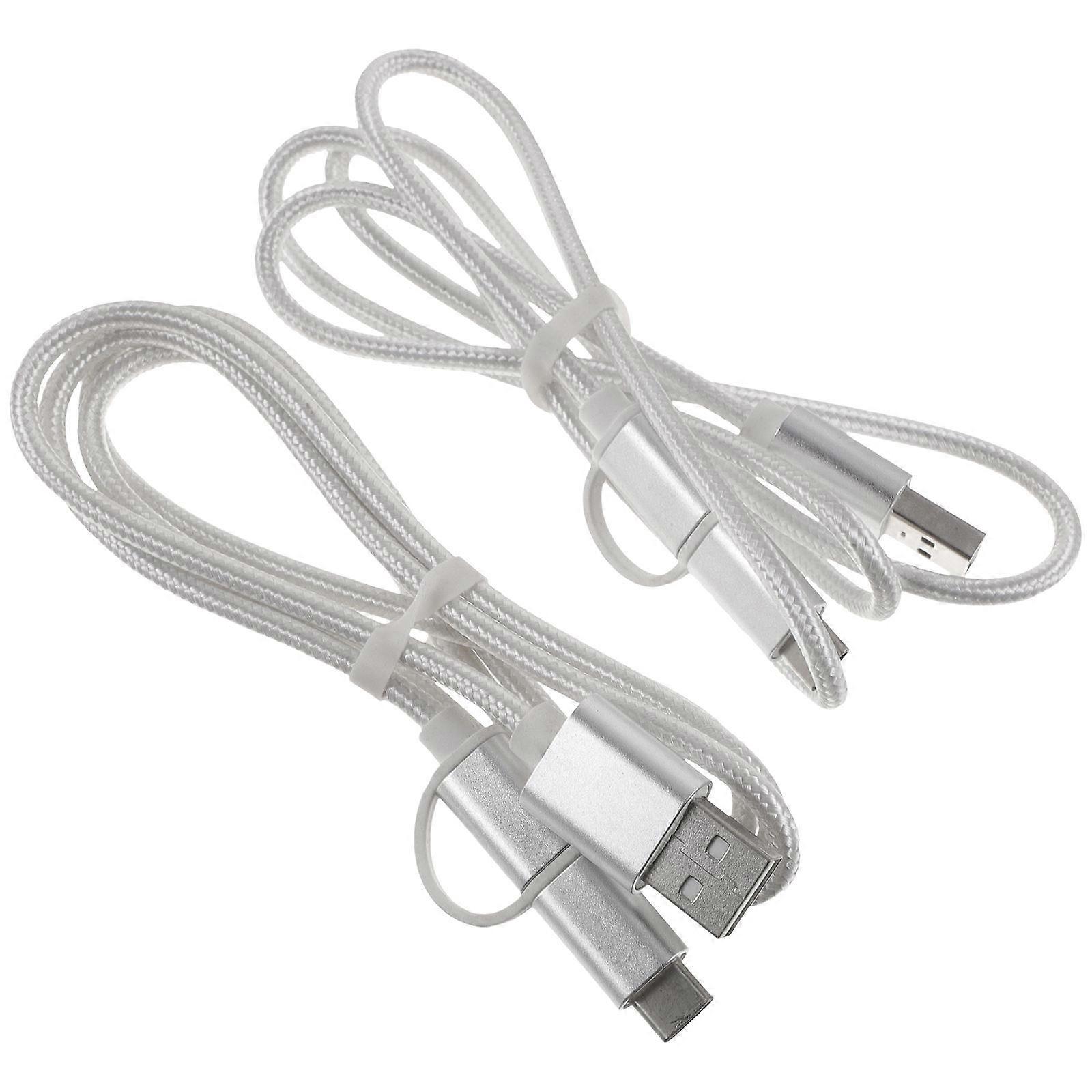 Type C Data Cable Portable Charging Cables Anti-Short Circuit Nylon For Office 2Set