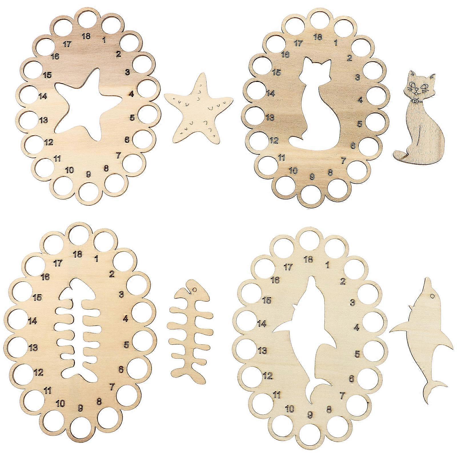 Embroidery Tool Holder Cross Stitch Thread Storage Plates Prevent Wood 4Pcs