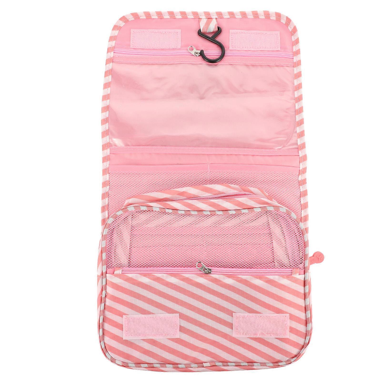Cosmetics Organizer Bag Gym Use 23x21cm Pink Durable 1Pcs