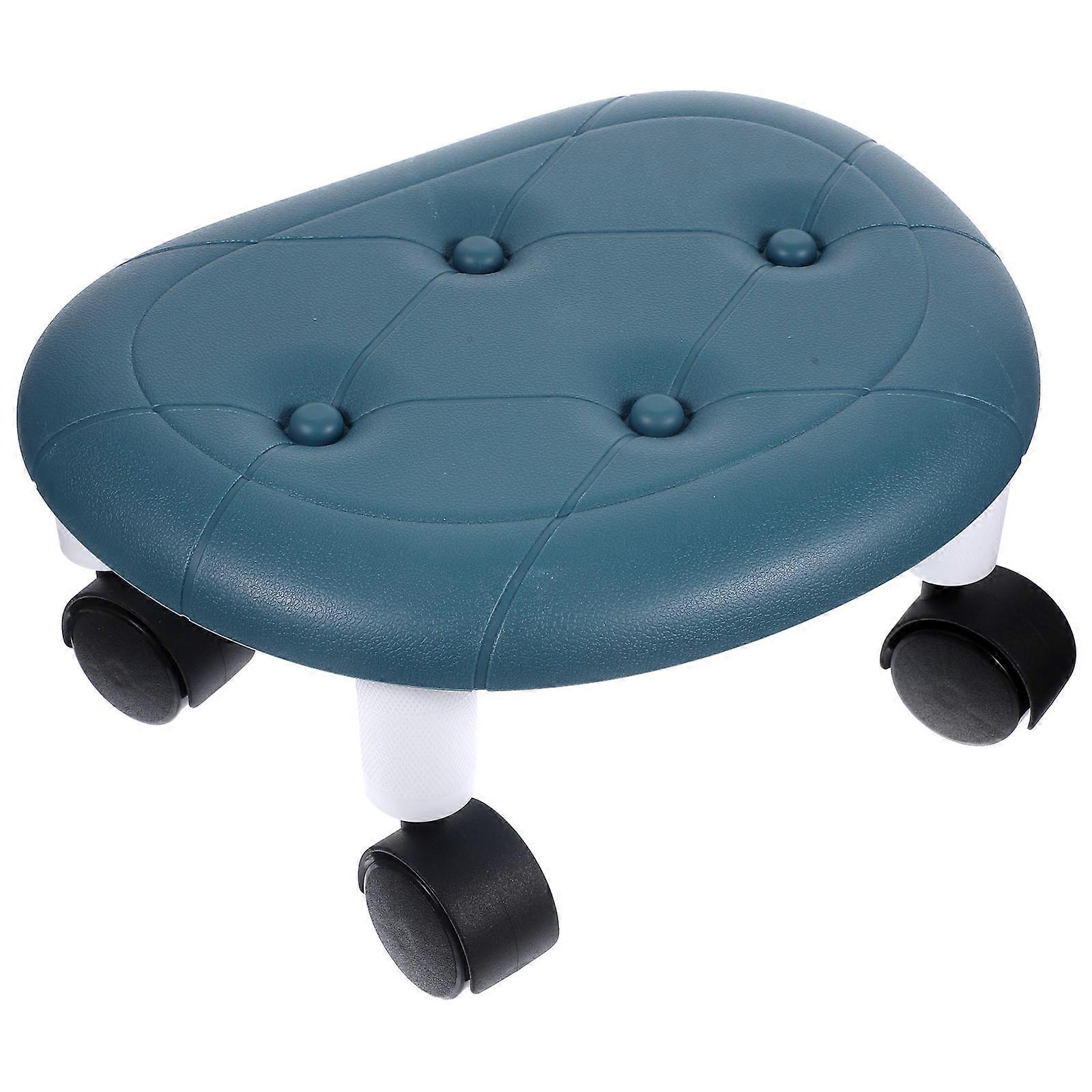 Compact Rolling Stool with Swivel Wheels, Ergonomic Mini Footrest for Home, Bathroom, and Under Desk Use