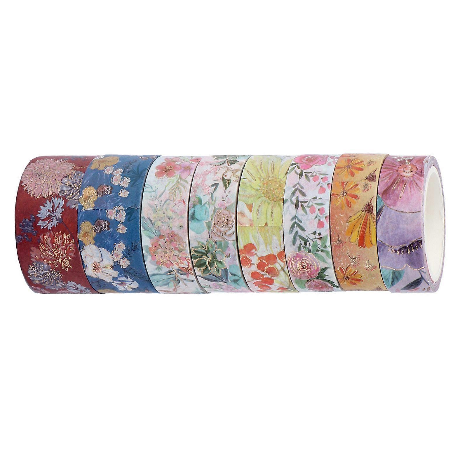 Bronzing Washi Tape Paper Decorative DIY 2x506cm for Handbooks Diaries 8 Rolls