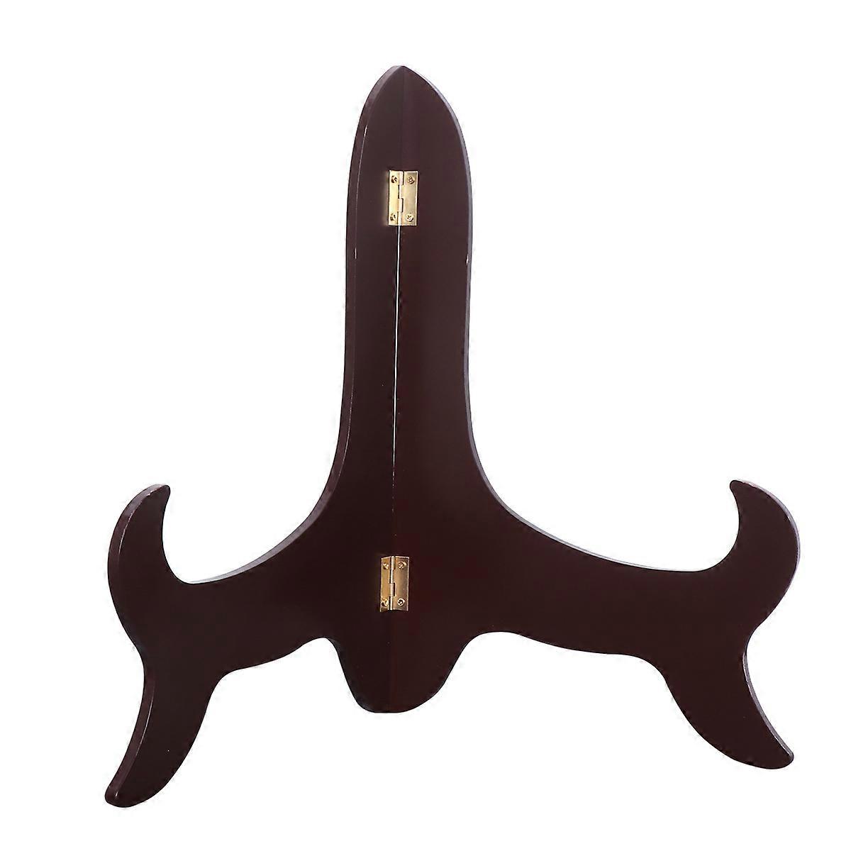 Piastra Stand Rack Classico Espositore Da Tè Marrone Scuro Gamba Curva Design 16 Pollici di Diametro Per Negozio Display 1 Set