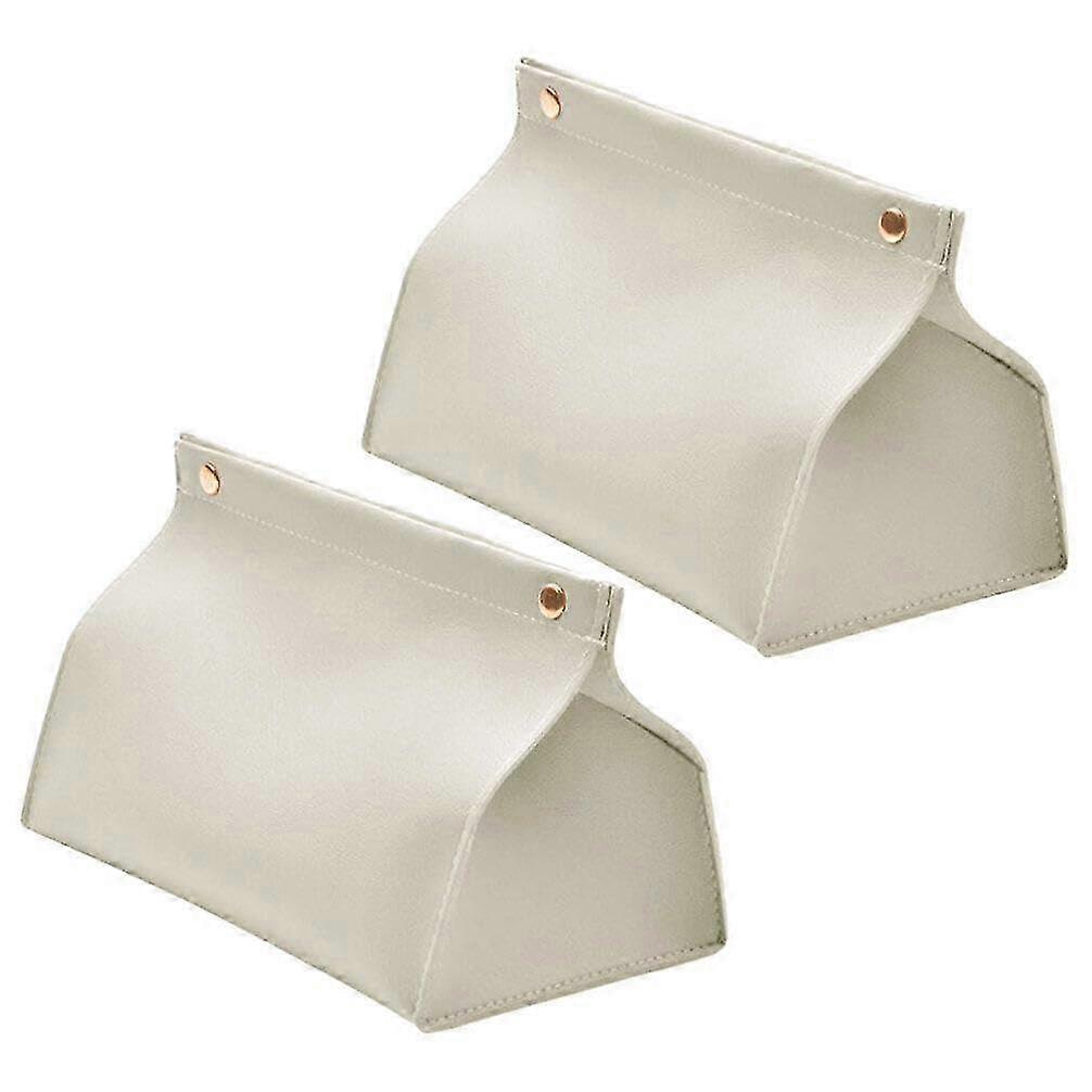 Simple Leather Handkerchief Holder with Two Boxes for Tissues and Decorative Car Accessories for Various Brand Vehicles