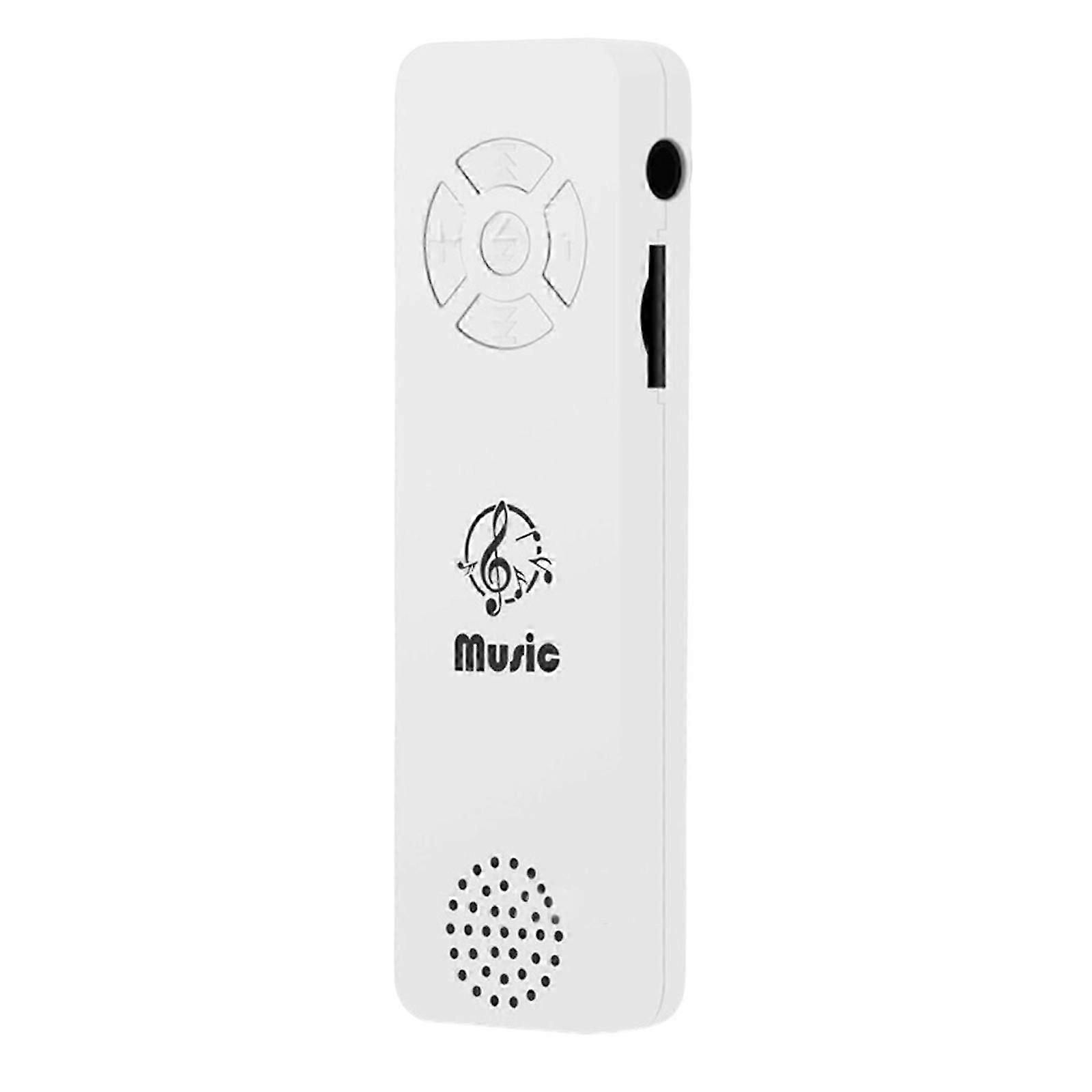 Stylish MP3 Player with Built-in 90mah Lithium Battery Plug and Use MP3 Player Anti-electromagnetic-interference  White