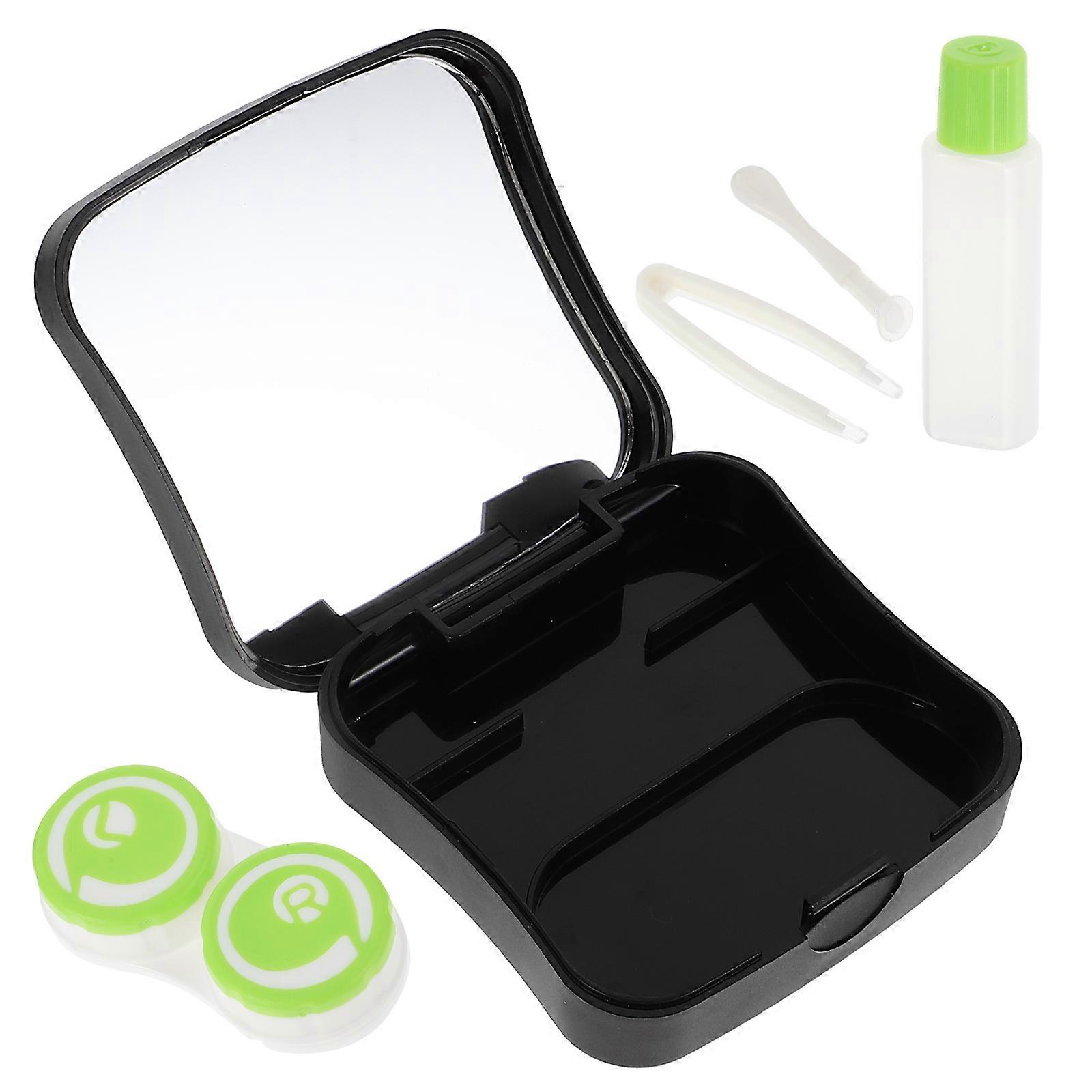Cute Lens Case Box Deep Well Flip-Top Design Outdoor Activity Assorted Color Safe and Hygienic for Eyes 1Pcs