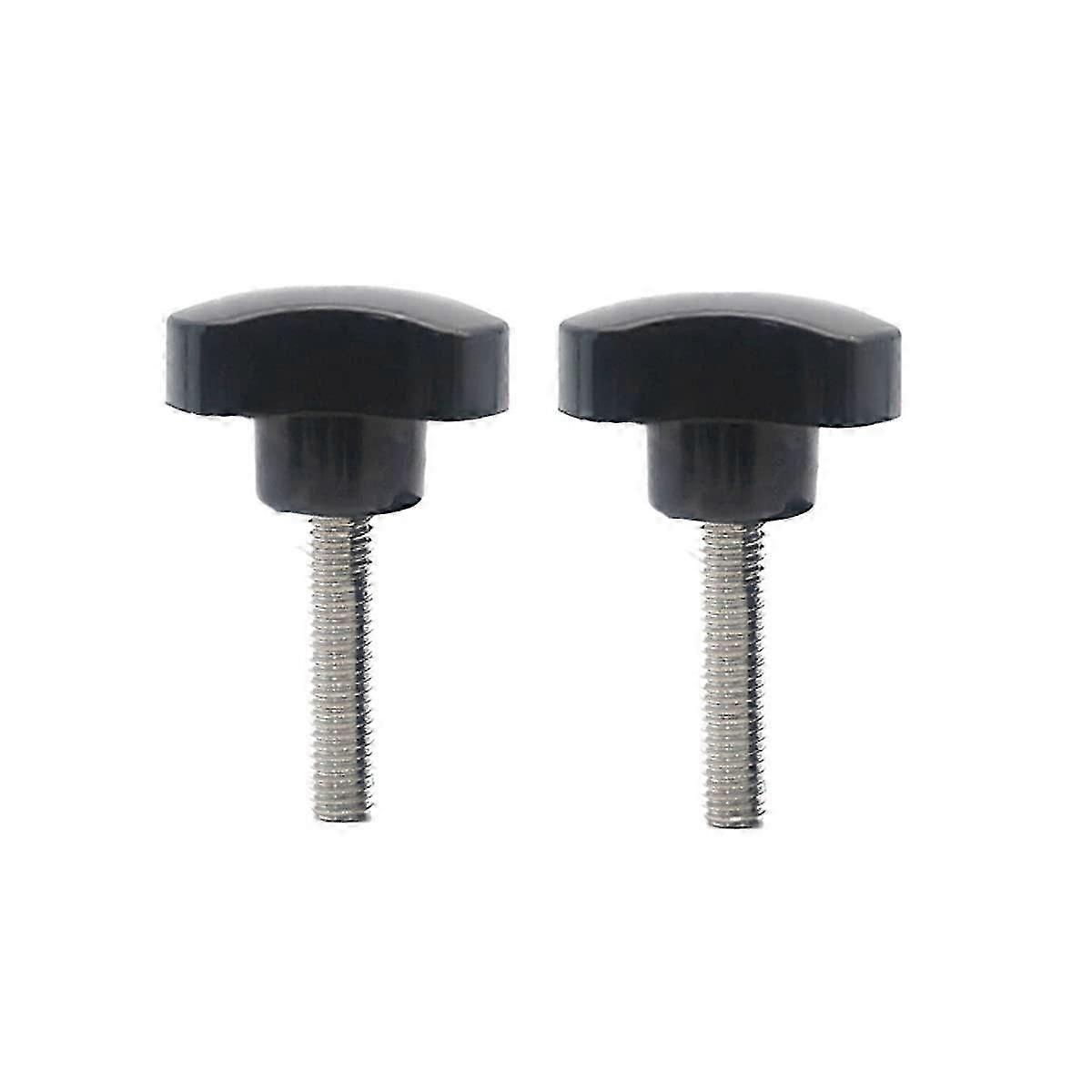 Pack Of 2 M6 X 12Mm Star Shaped Plastic Triangular Head Screws Black Male Thread