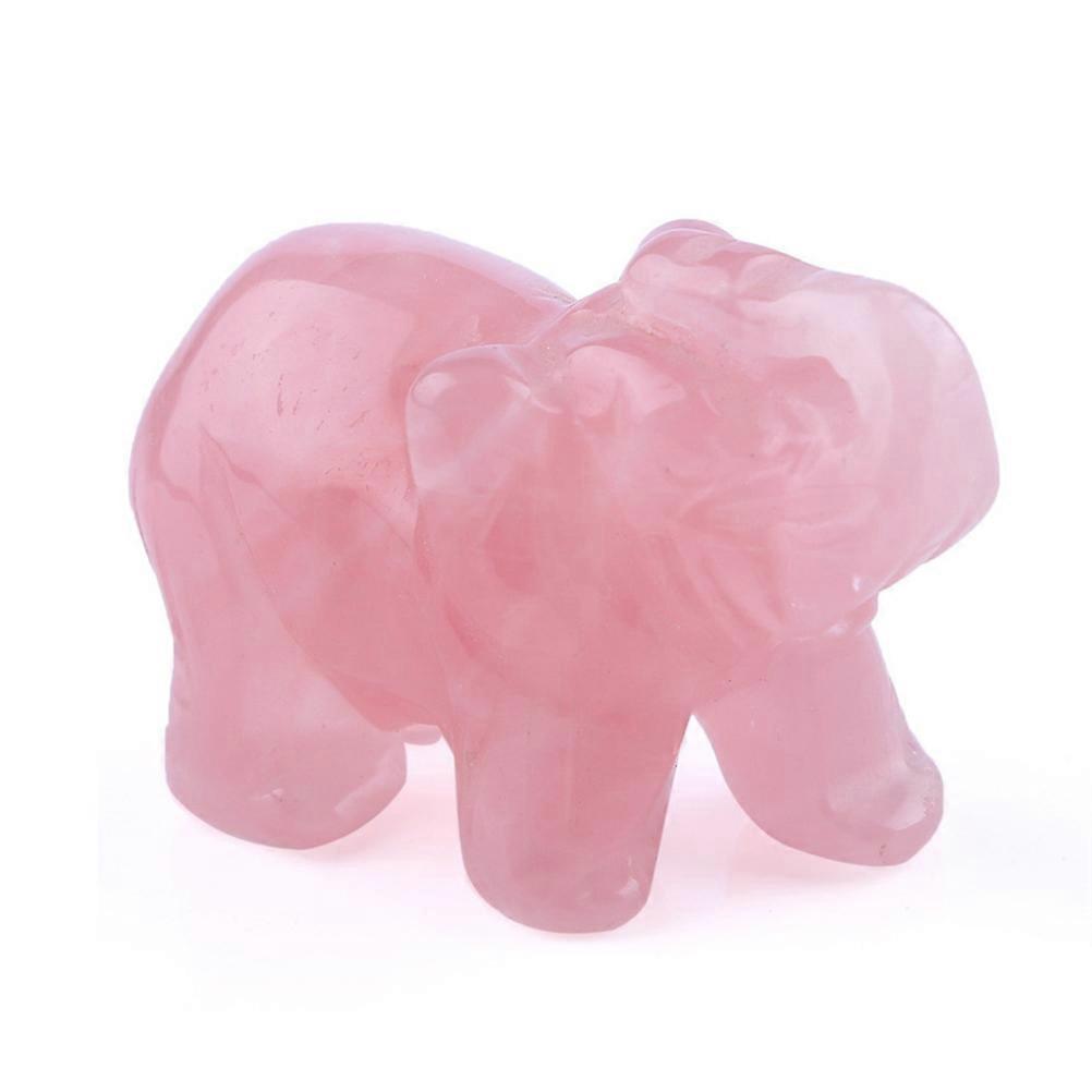 Natural Stone Elephant Cartoon Elephant Crafts Jade Engrave present Decorations Photo Prop Pink 2 Inches 1Pc