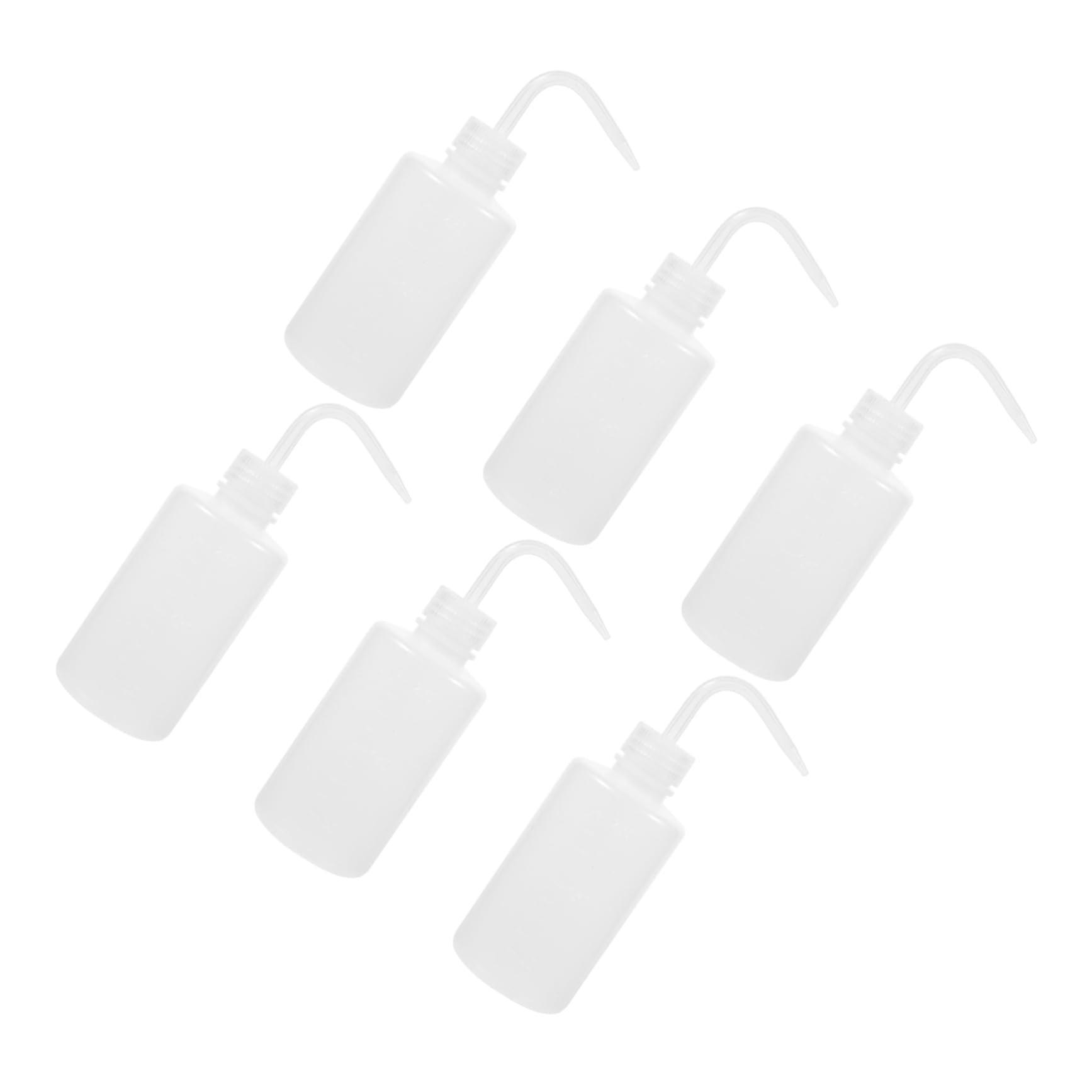 6 pieces refillable plastic wash bottles with clear for laboratory hairdressers home use easy handling design Ref: 2894