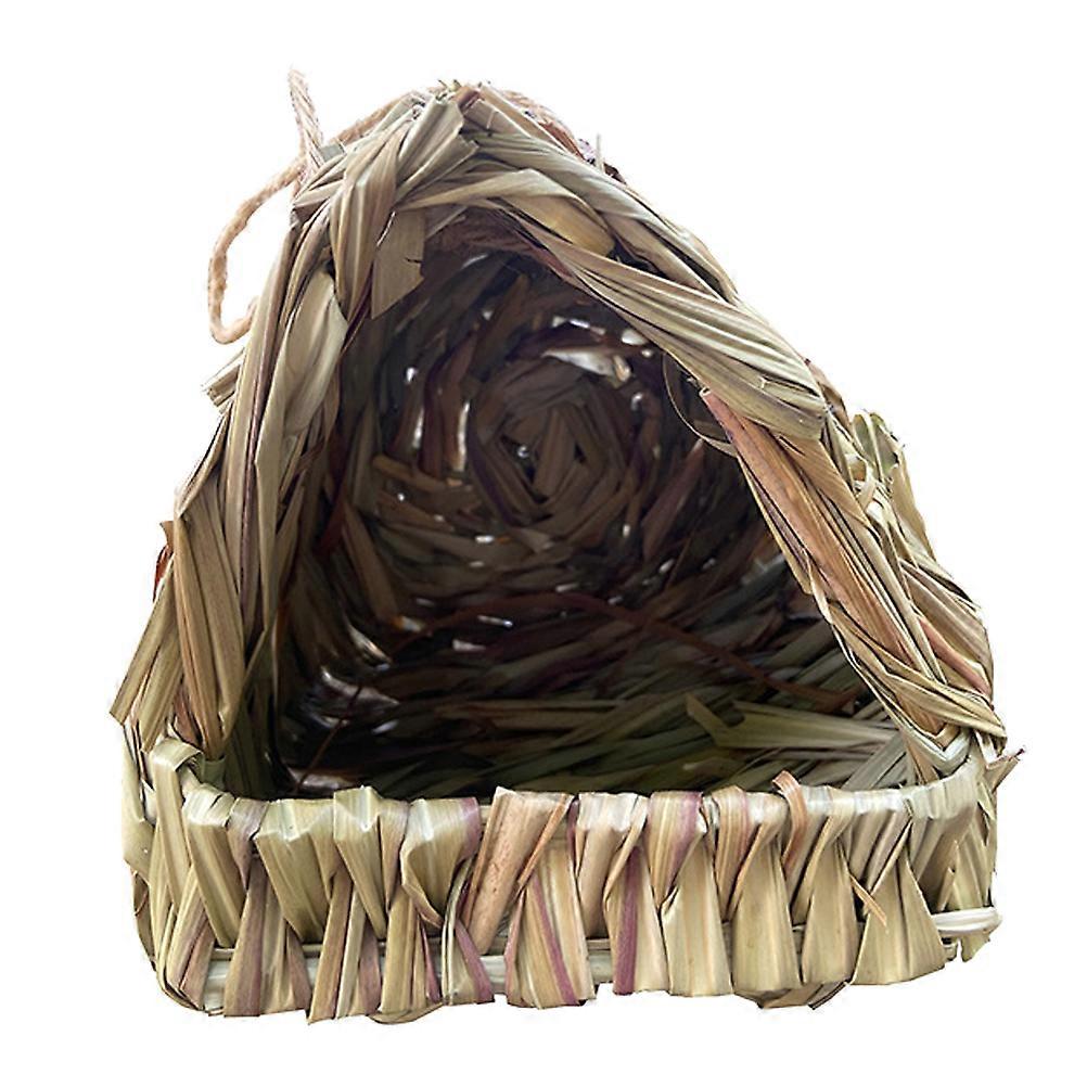 Handmade Grass Bird Nest Birdhouse for Parakeets – Natural Habitat Simulation with Stable Structure