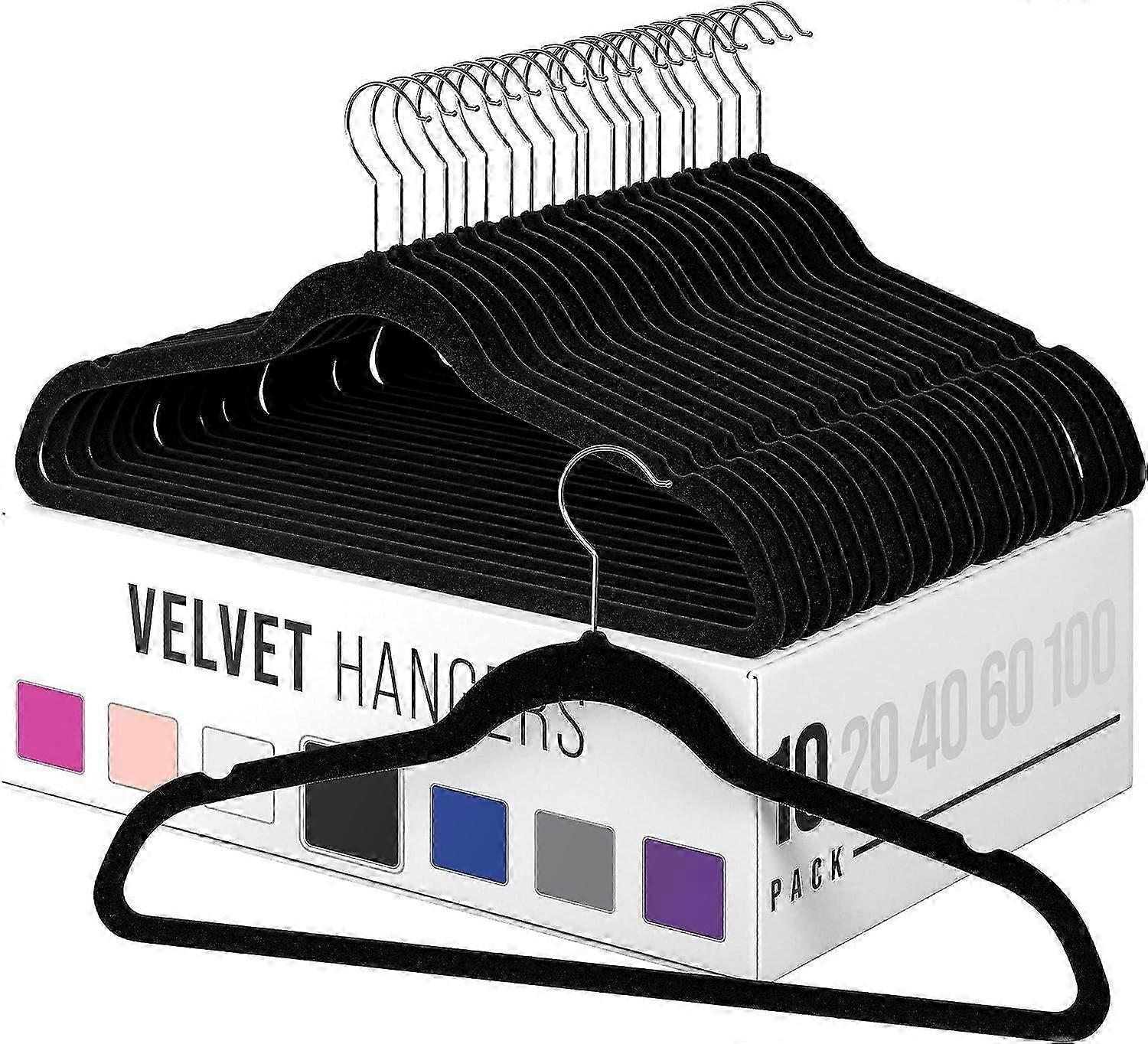 Velvet Hangers 10 Pack Heavy Duty Velvet Clothes Hangers - Non Slip Felt Coat and Suit Hangers for Closet - Lightweight Thin Space Saving