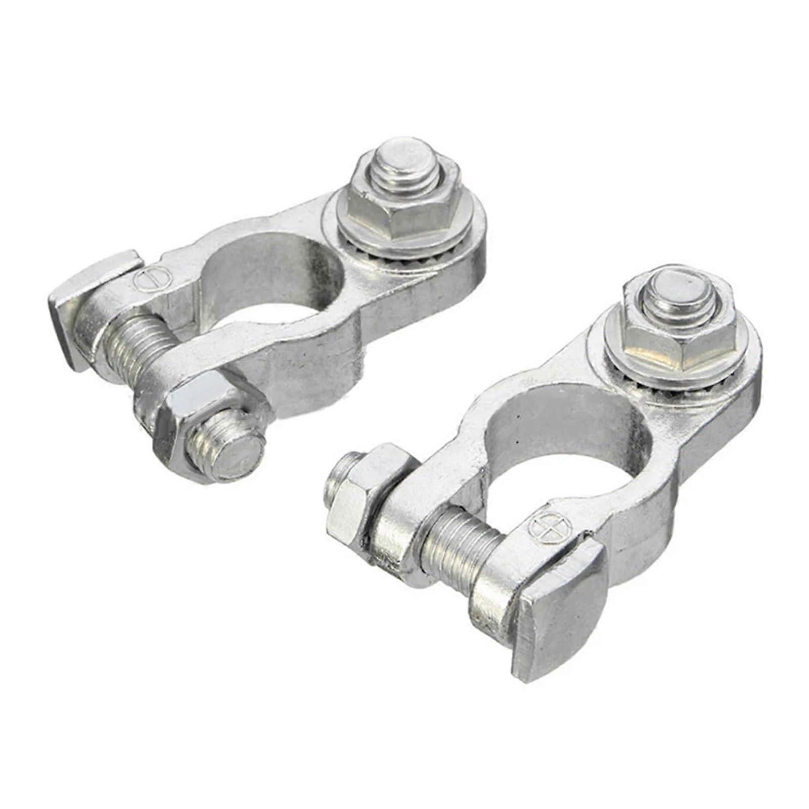 Set Battery Terminal Clamp Zinc Alloy Positive Negative 2Pcs 1 Pair Kit Pole Clip Practical Replaces Useful