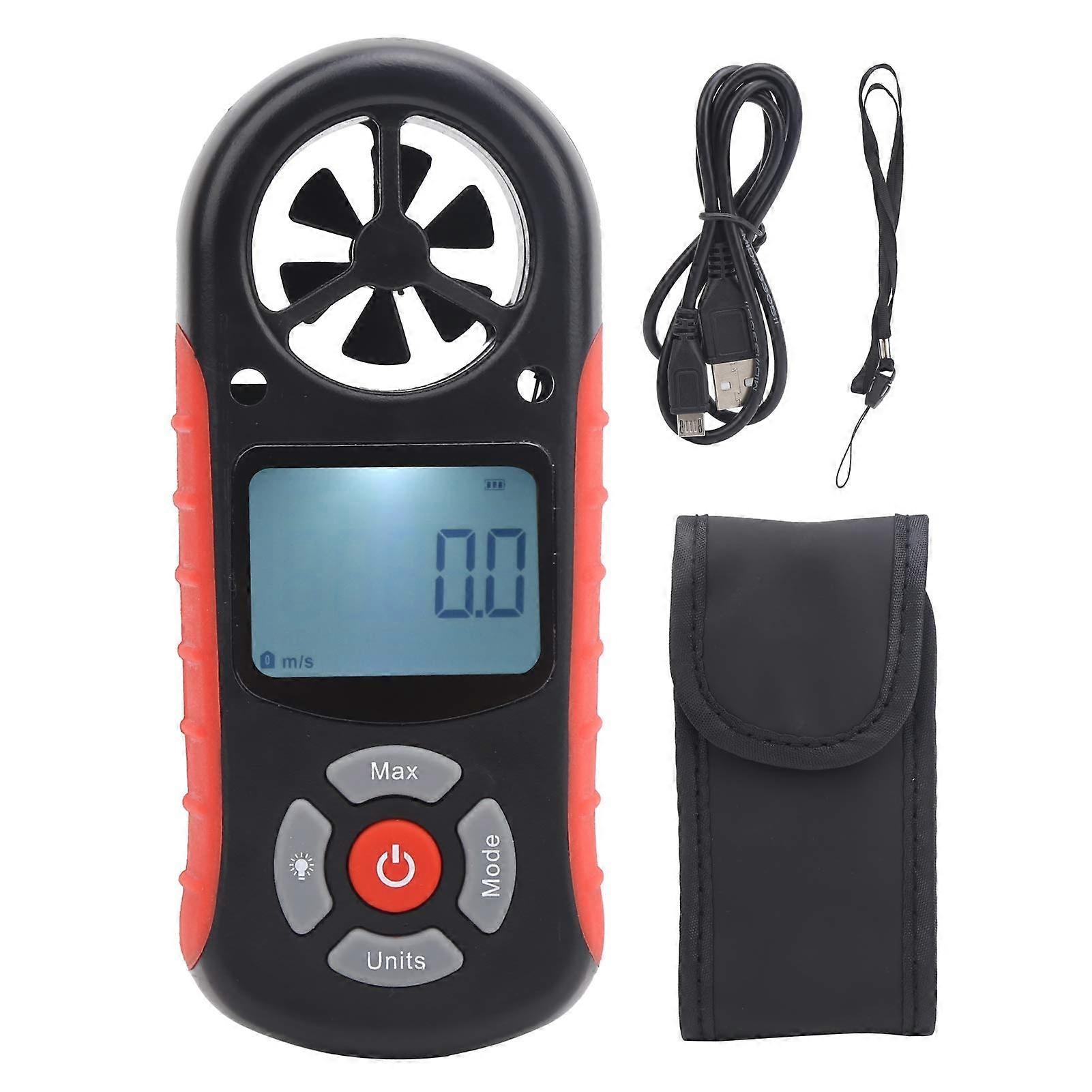 TL303 8in1 Digital Anemometer Handheld Air Flow Tester Air Volume Meter Wind Speed Meter for Outdoor Use Environmental Measuring Devices