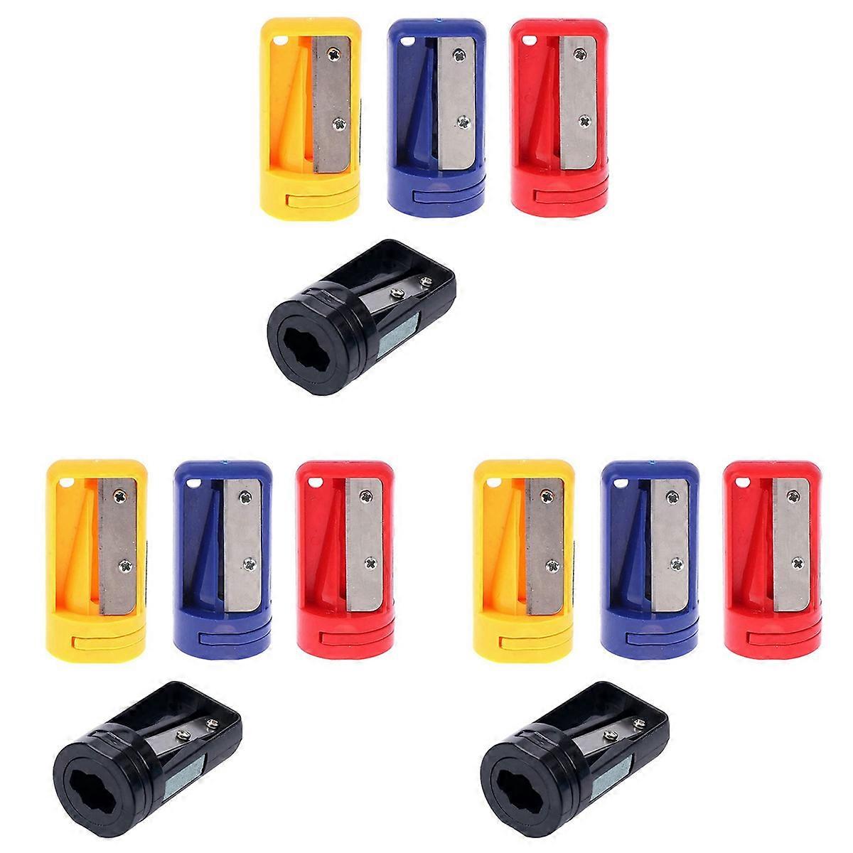 Carpenter Pencil Sharpener- 12 Pack Manual Pencil Sharpener for Flat Carpenter Pencils , Portable Pe
