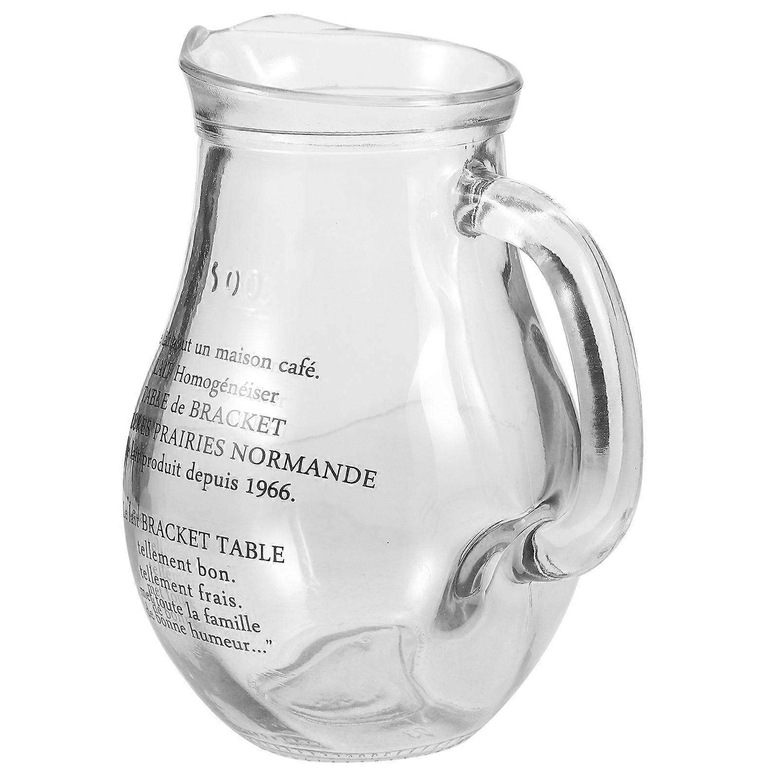 Milk Frothing Pitcher Glass Milk Dispenser Modern Design For Households 550ml 1Pack