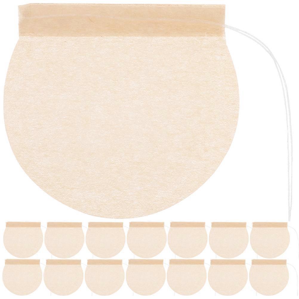 Empty Loose Tea Filter Bags Round Tea Filter Bags Beige Color Drawstring Closure Easy to Fill and Remove 100Pcs