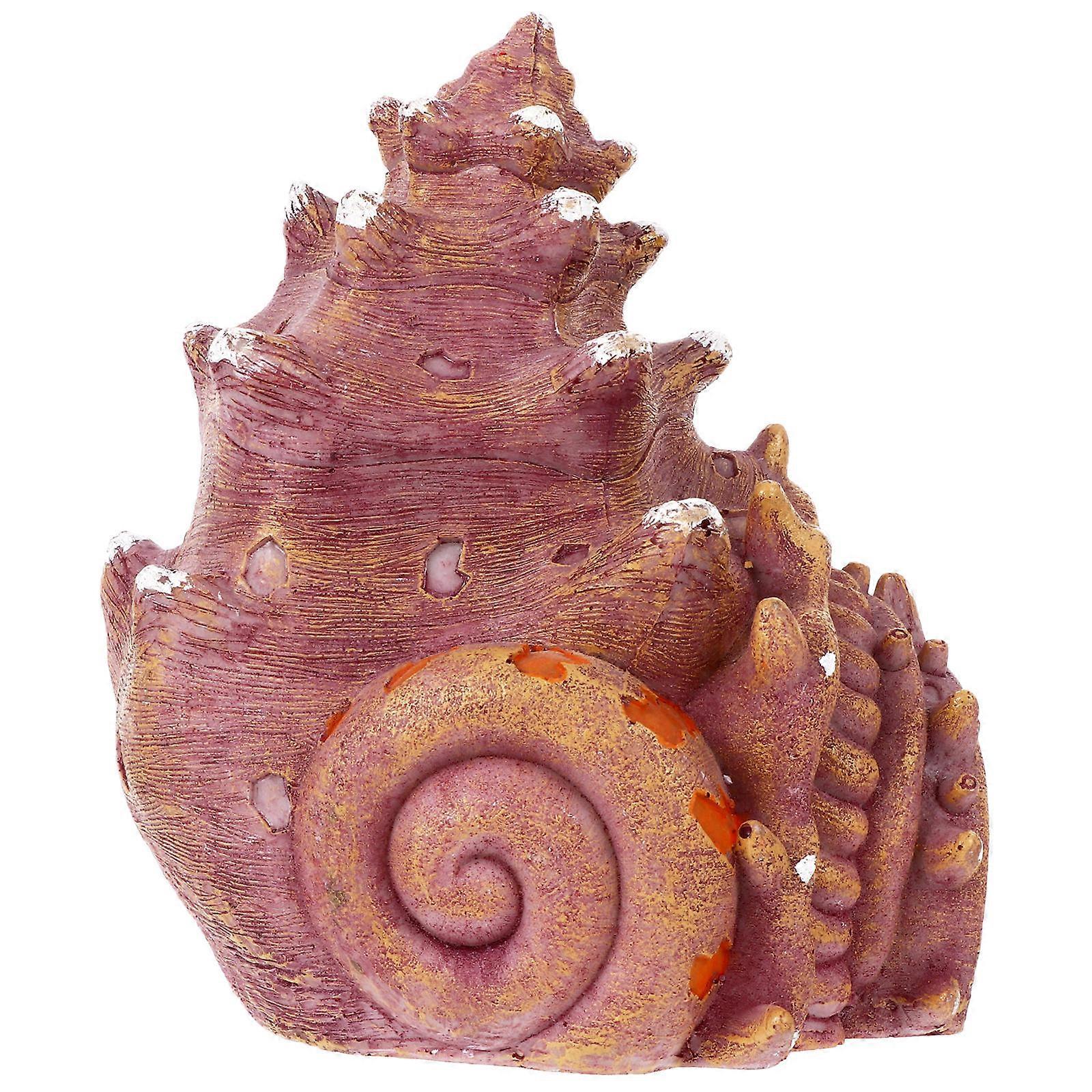 Resin Castle Fish Tank Decoration Snail Shape Realistic Details Orange 13x12cm 1Pack