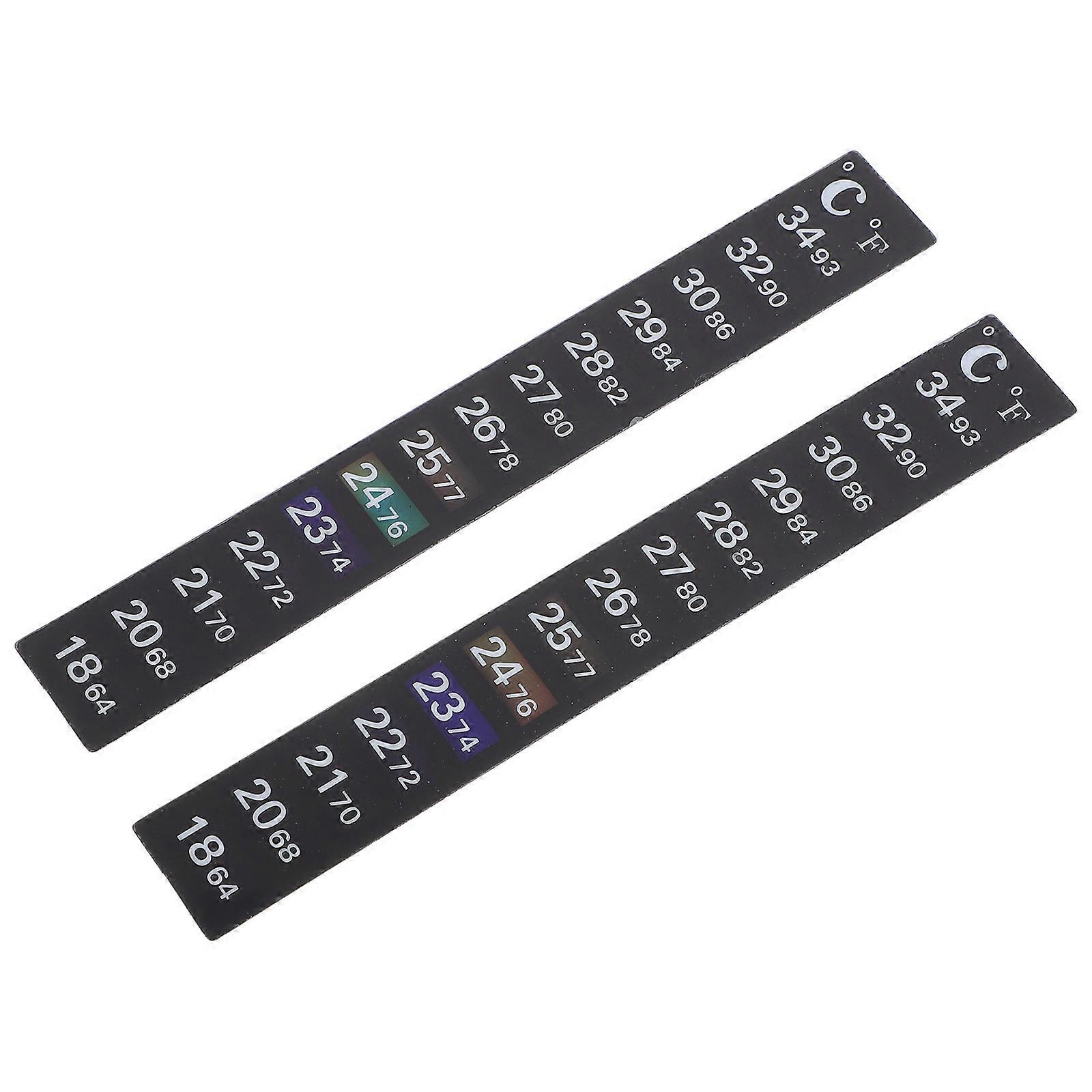 Aquarium Temperature Meter Sticker Aquarium Thermometer Sticker Home Use Temperature Testing 13.00X2.00X0.10CM 2Pack
