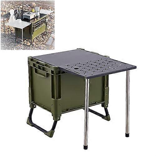 Portable Camping Table with Storage, Folding Picnic Table for 24 People