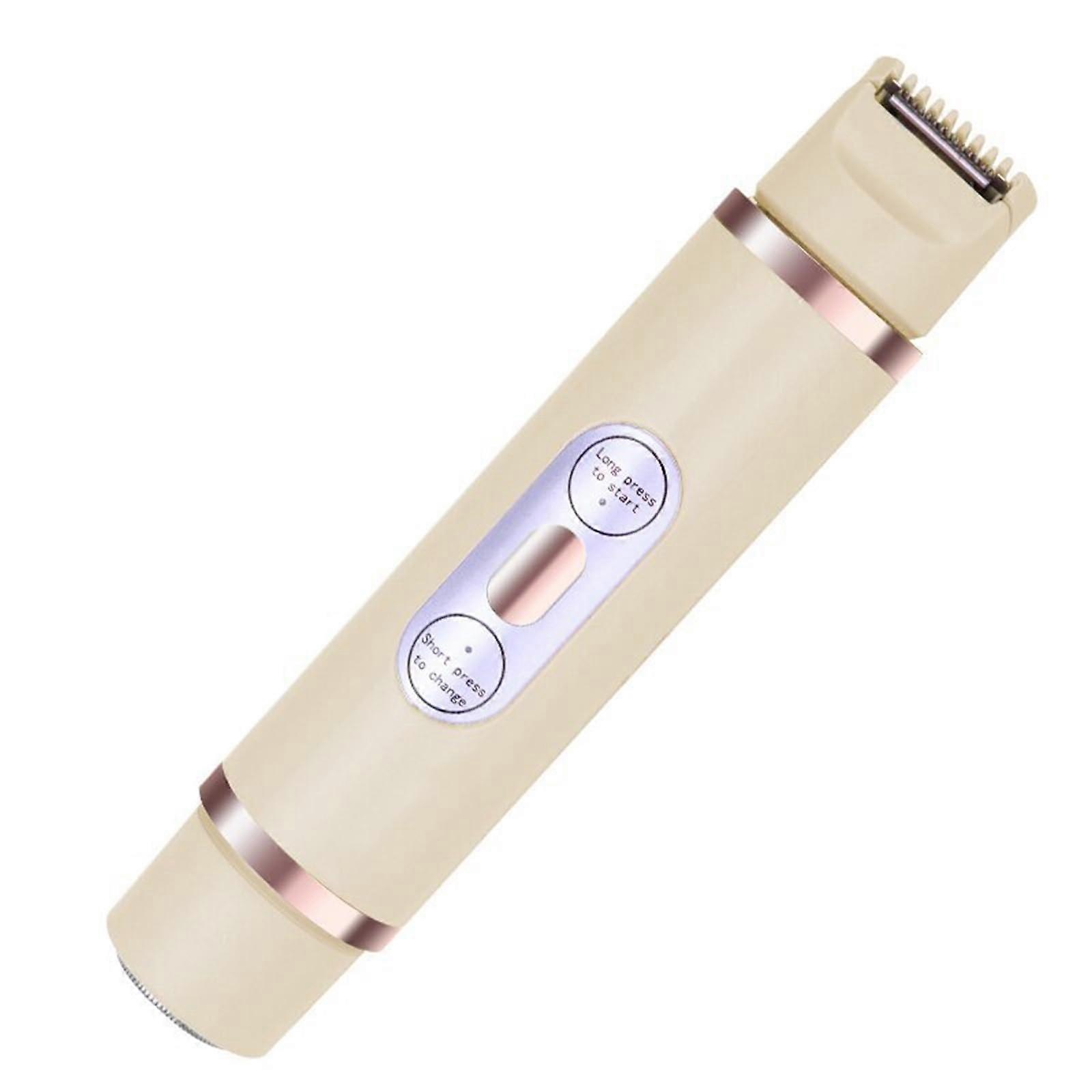 Double Head Electric Shaver for Lip, Armpit, and Leg Hair Trimming, Intimate Epilator, Rechargeable Coffee Color Model