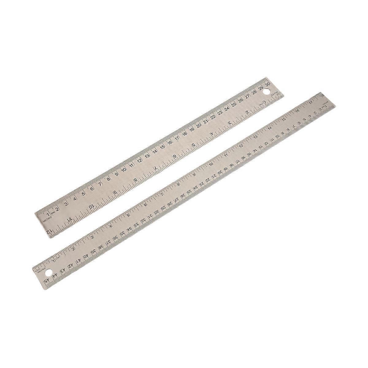 Metal Ruler with Cork Backing:(12+18 Inch) with Inch and Centimeters