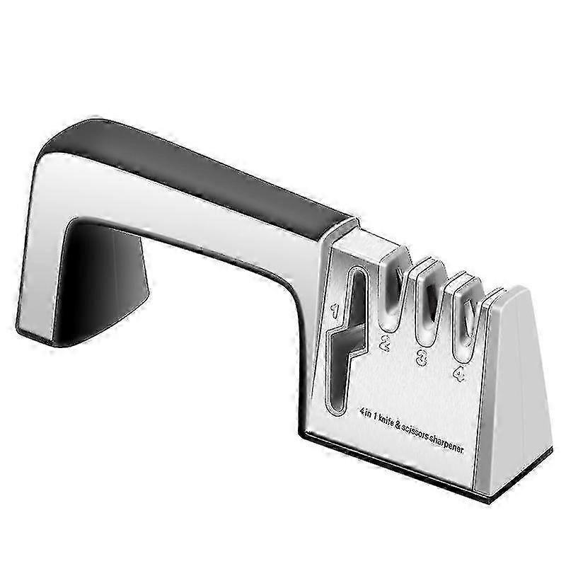 4 in 1 Manual Knife Sharpener for Kitchen and Home, Professional Scissor Sharpener Made of Tungsten Carbide and Ceramic