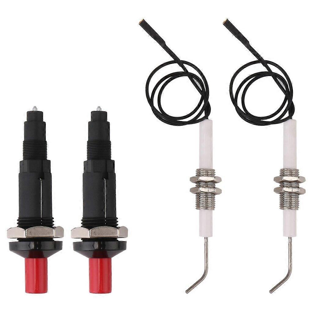 Outdoor Grill Spare Parts, 2-Piece Push Button Piezo Spark Ignitor with Cord