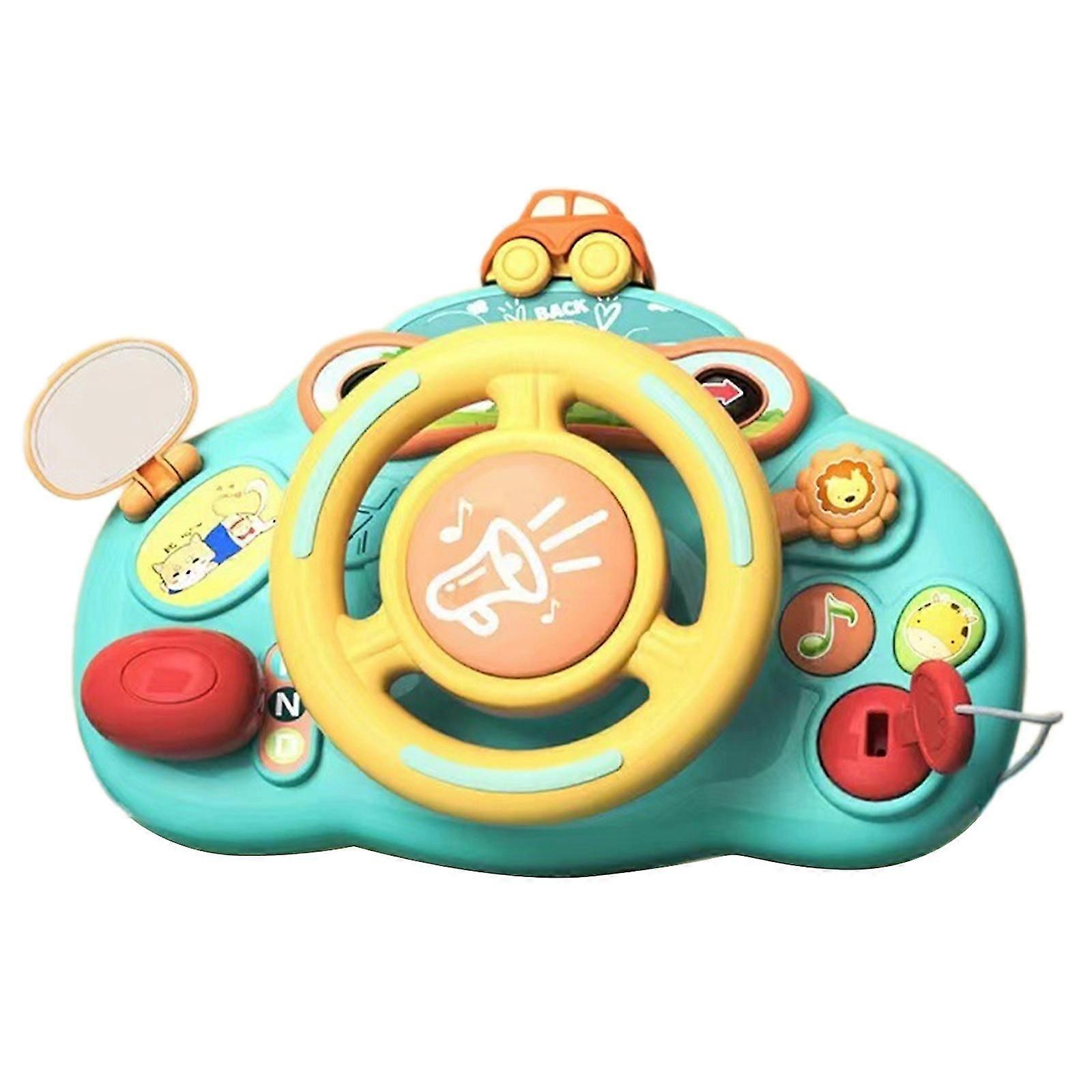 Musical Steering Wheel Toy Interactive with Songs and Lights Educational Portable Driving Controller for Toddlers Gift Red