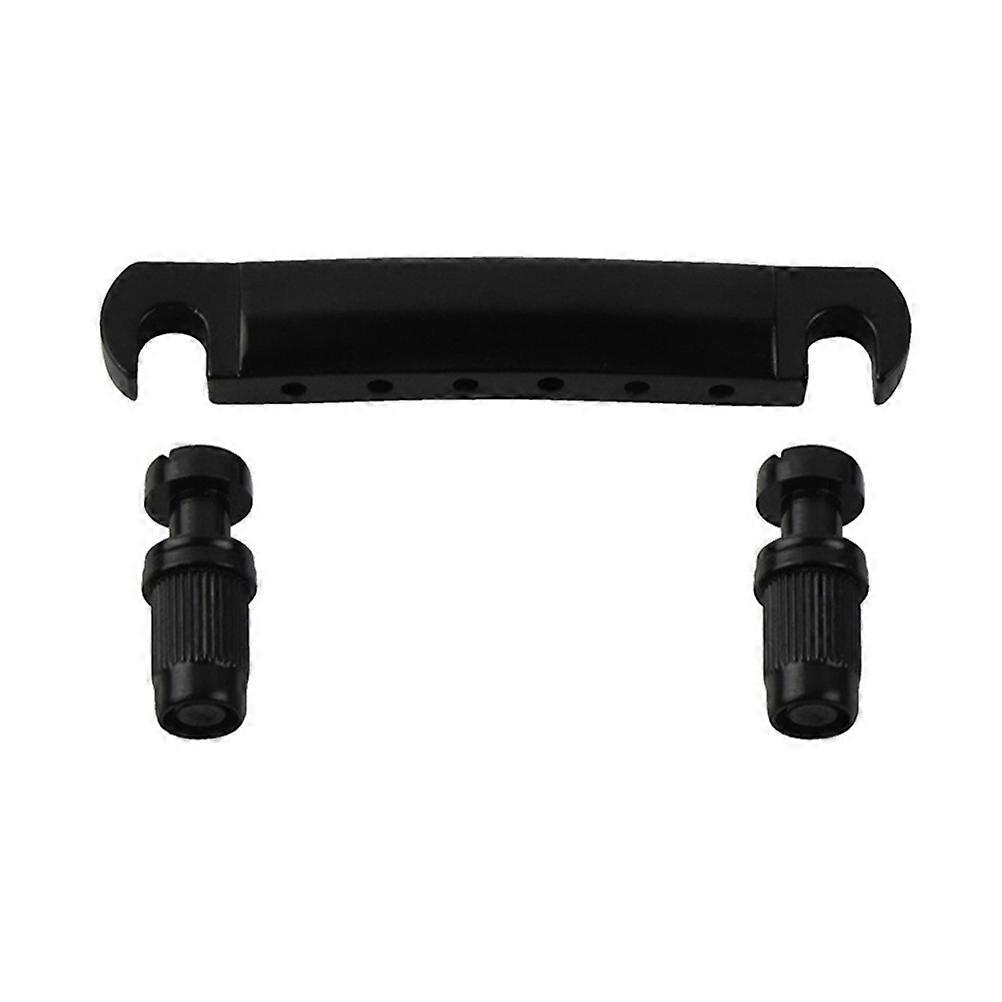 Tune Matic Bridge And Tailpiece Zinc Alloy Electric Guitar Installation Set For Guitarists Black 1Set