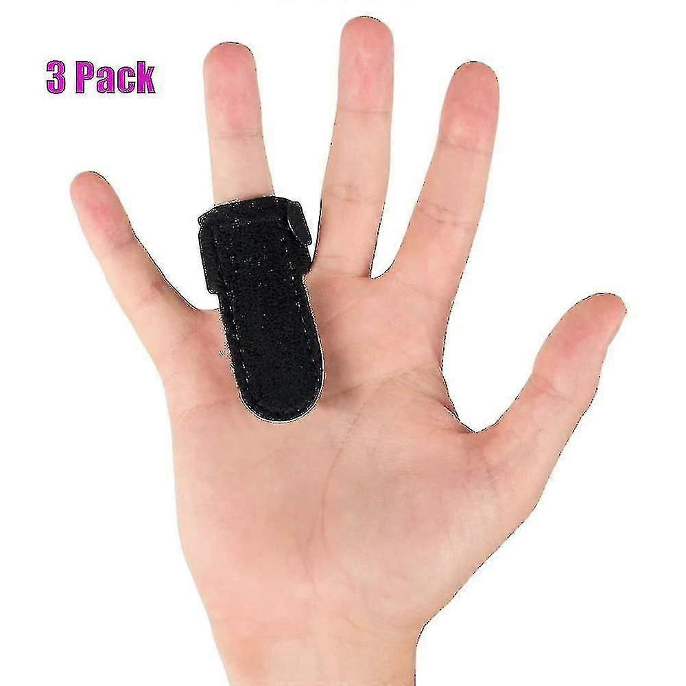 3 Pack Trigger Finger Splint - Support Brace For Middle, Ring, Index, Thumb And Pinky - Straightening Curved, Bent, Locked And Stenosing Tenosynovitis