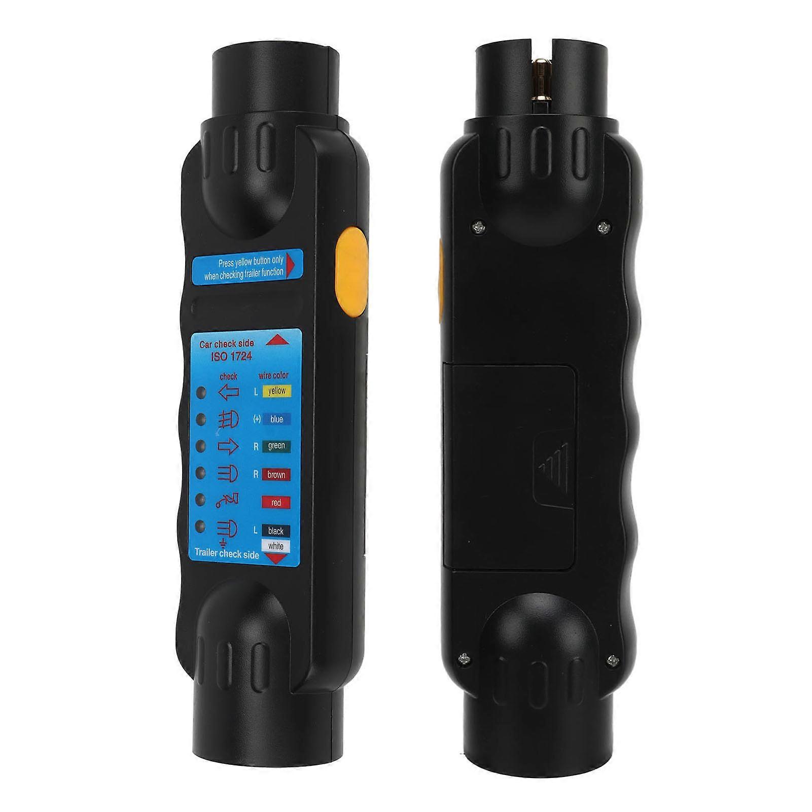 Trailer Socket Tester 7 Pin Electrical Tow Bar Wiring Circuit Light Test Tool for Truck RV Blue Label 