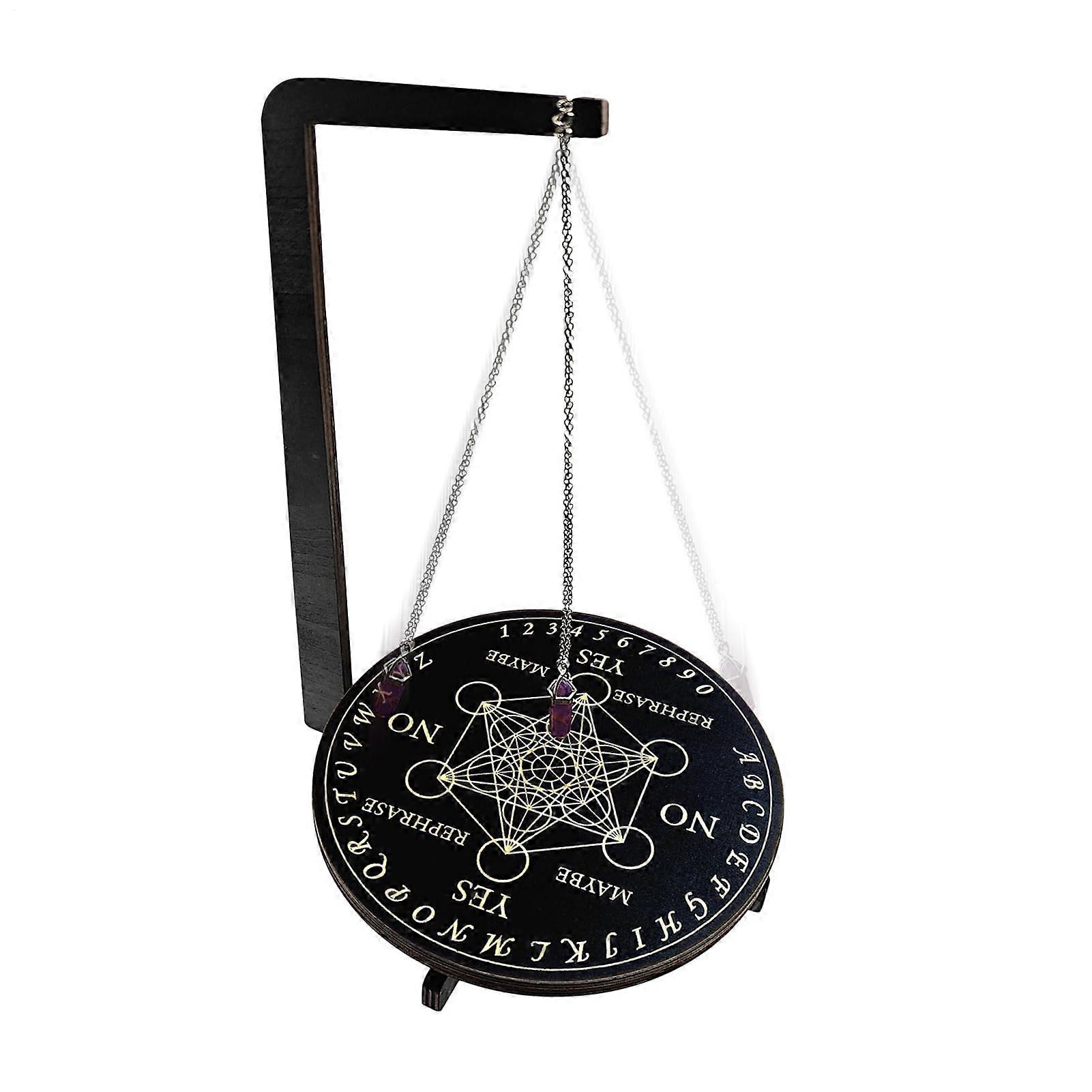 Divination Board, Pendulum Set, Handmade Stand for Metaphysical Tools, Energy Work, Tarot