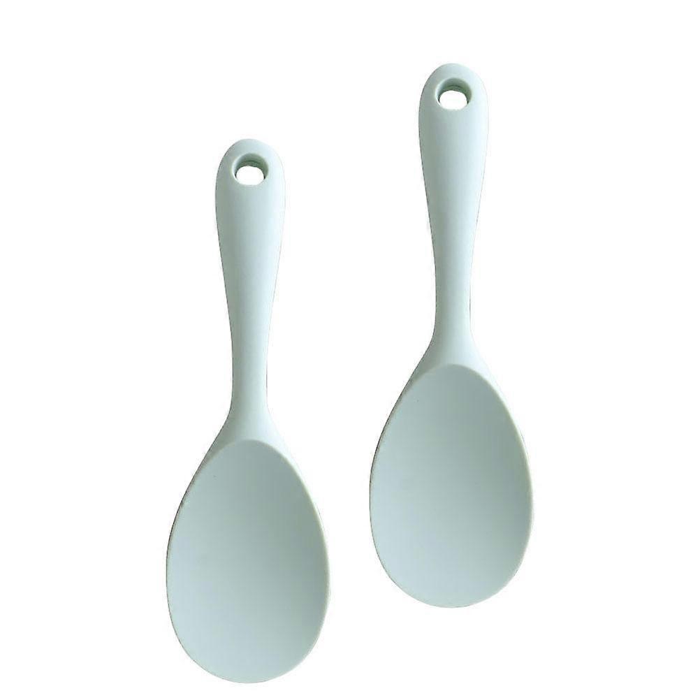 Rice Spatula Smooth Handle Silicone Material Easy to Clean For Daily Cooking 2Pcs
