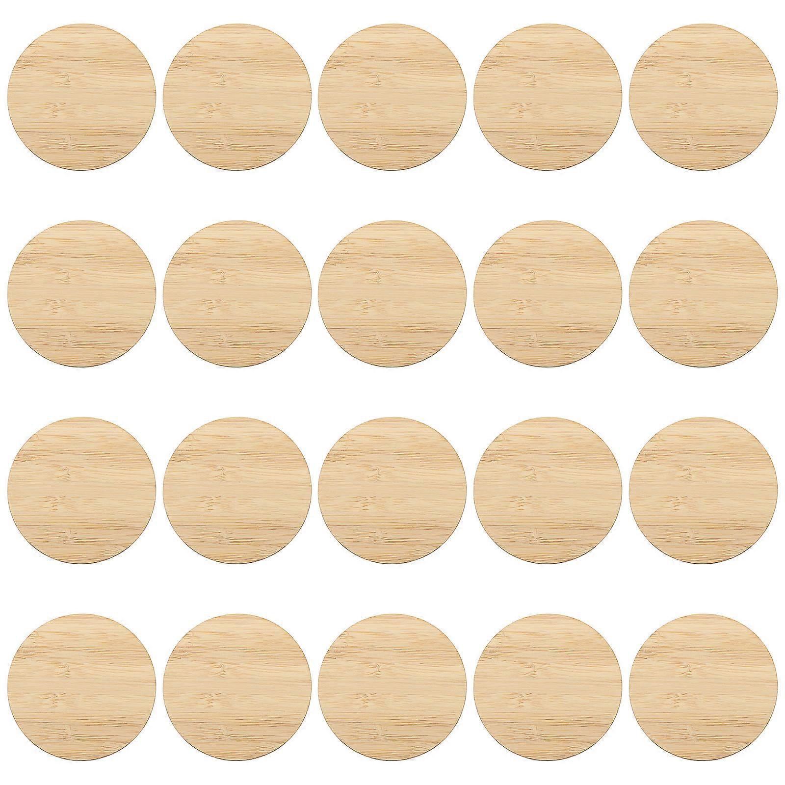 Light Brown Unfinished Round DIY Painting Piece for Kids Playing with Premium Synthetic Material 20 Pieces