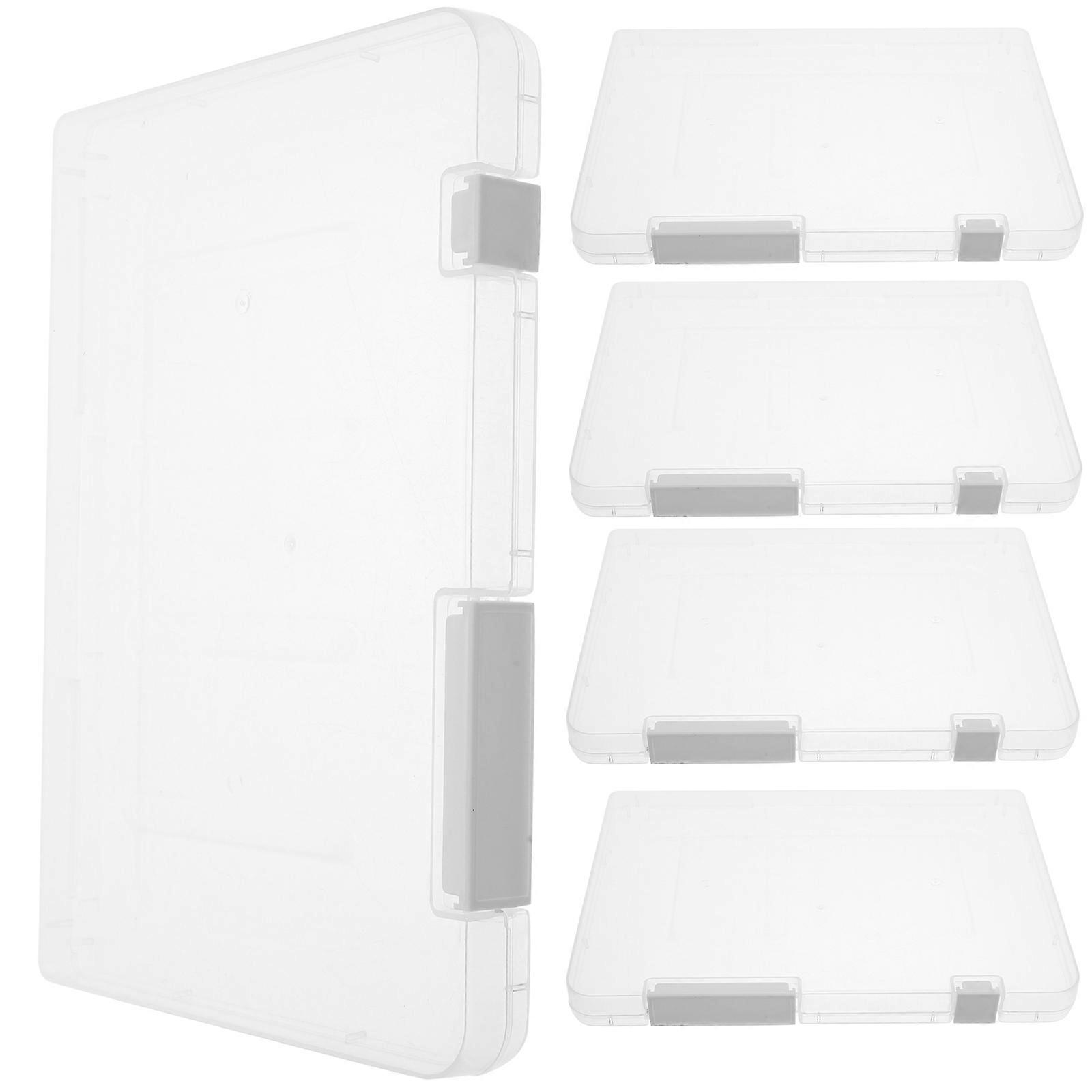 Plastic File Folder Organizer Lightweight Travel Supply Flat Shape Document Storage 9.4×6.6×0.8in 5Pcs