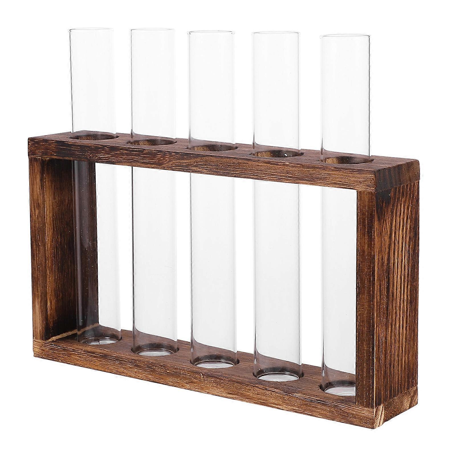 Coffee Test Tube Vase with Round Mouth for Plants Synthetic Material 7.5 Inches Tall