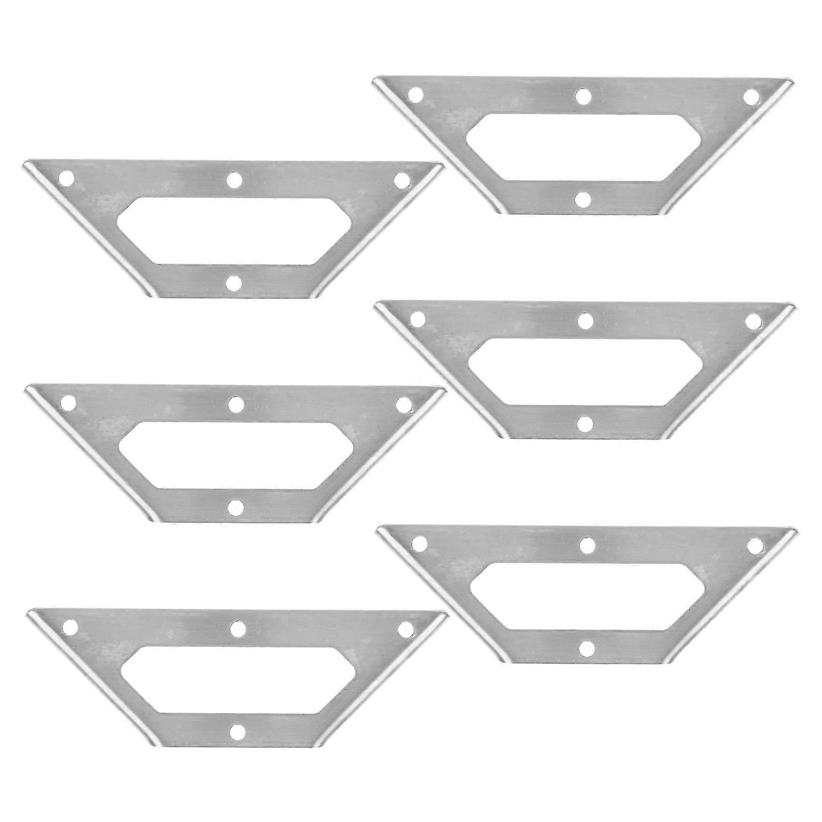 Stainless Steel Triangular Angle Brackets 6pcs – Durable Corner Support for Wood Shelves and Cabinets, Three Way Fixed Connection for Stability and