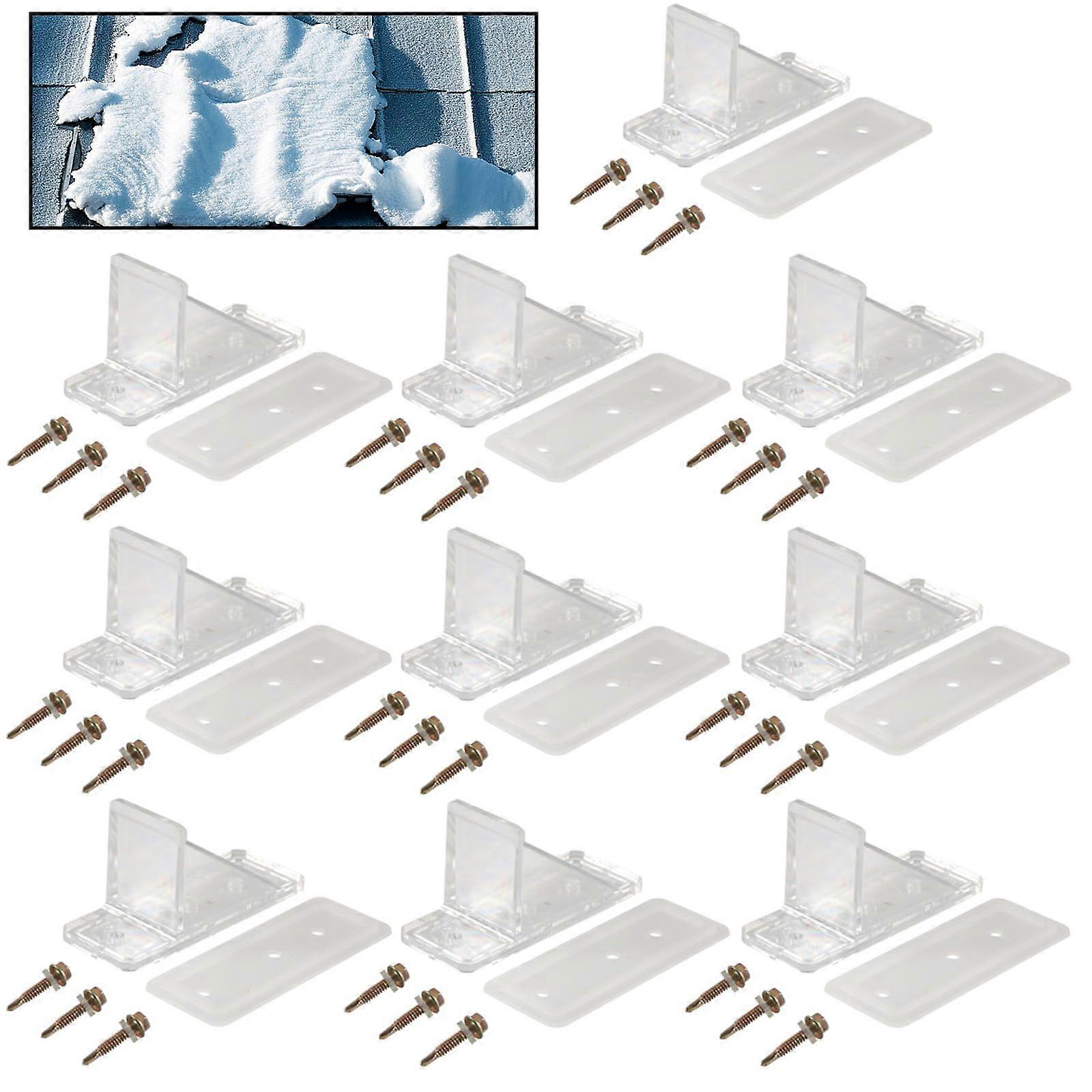 High-Performance Snow Guards with Sealing Gasket and Easy Installation Screws for Metal Roofs, 10 Units Set, Transparent Polycarbonate