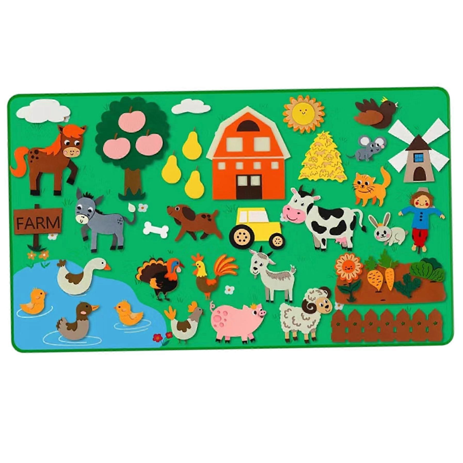 Zoo Felt Animals Board Story Set For Felt Board Learning Interactive Wall Hanging Toys For Toddlers