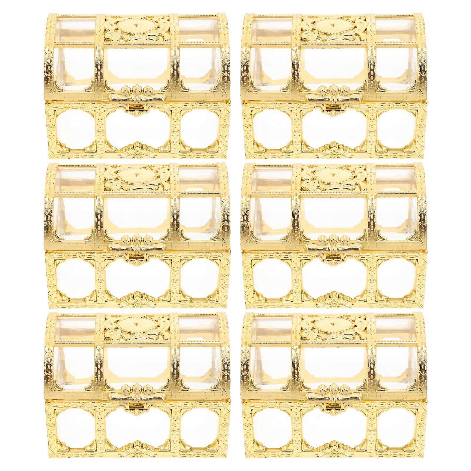 6pcs Candy Packaging Box Small Treasure Chest Sweets Box Wedding Candy Box