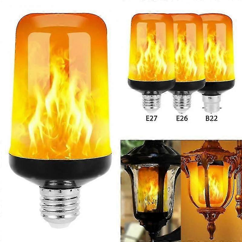 B22 E27 LED-flammepærer 4 moduser fest LED-flammeeffektlys simulering peislys