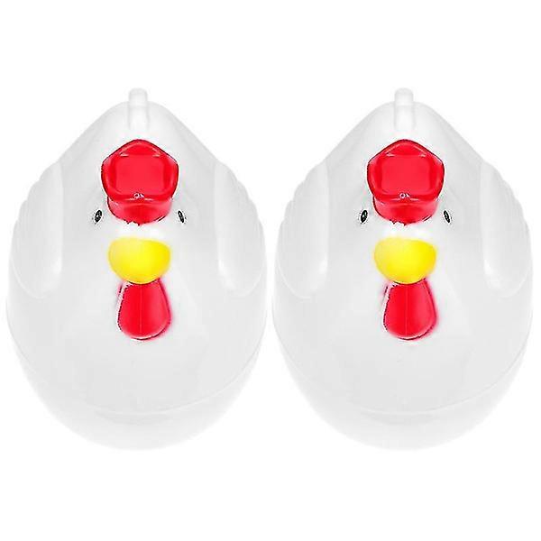 2 pcs Creative Chicken Shaped Steamer for Microwave Eggs