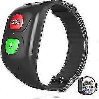 2024 Sos Wristband Gps Tracker Compatible Elderly Emergency Call Sos Gps Locator Phone Emergency Helper Ip67 Waterproof Smart Watch Phone,black New