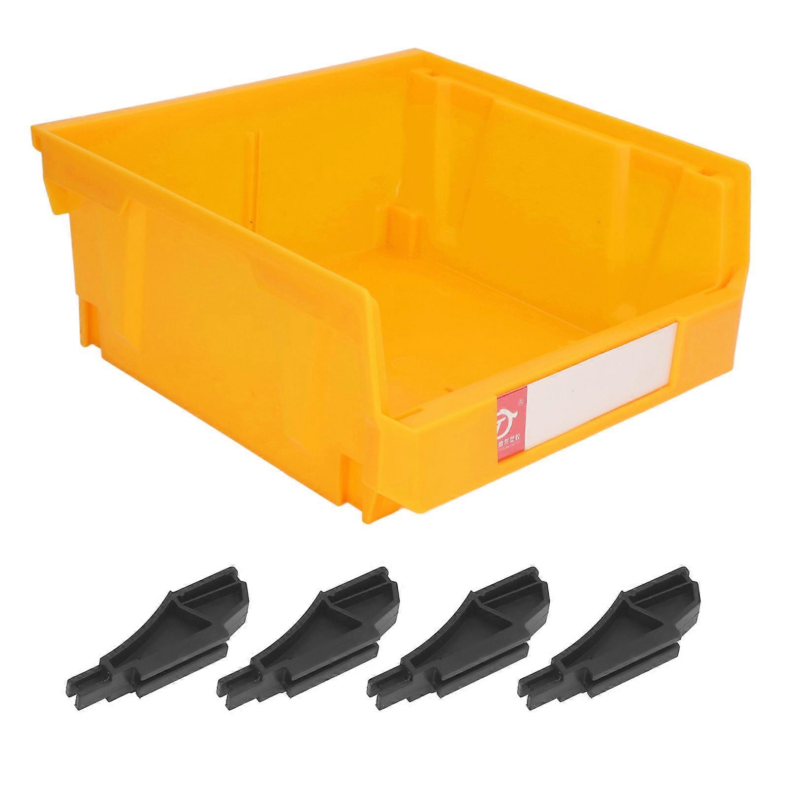 Wall Mounted Storage Bin 276x279x128mm Thickened Beveled Mouth Vertical Assembly 2 in 1 Stackable Shop Tool Bin Yellow