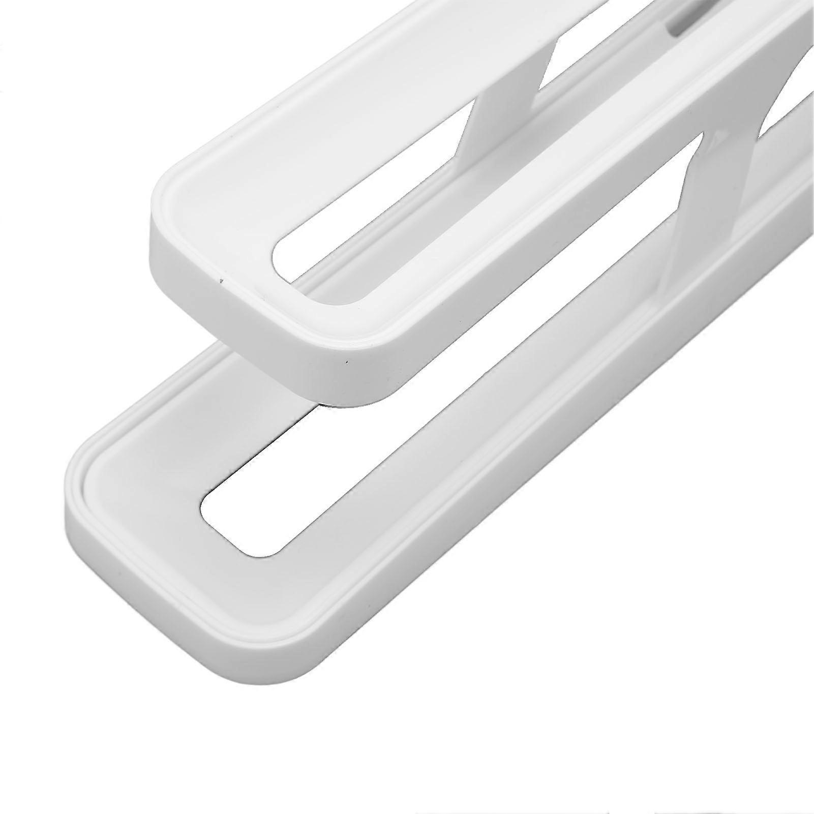Rolling Egg Dispenser 2 Tier Hold 14 Eggs Automatic Rolling Egg Storage Container for Refrigerator White